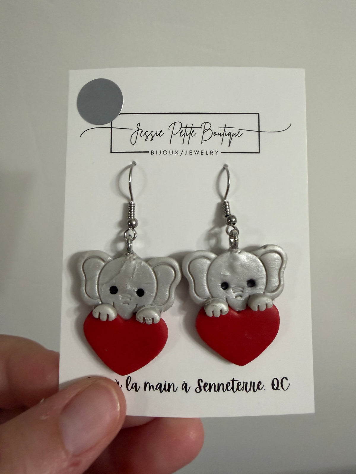 Elephant & Heart Earrings