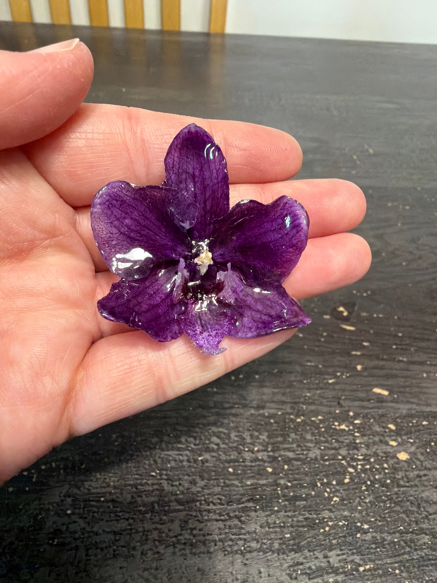 Purple Orchid Flower hair clip