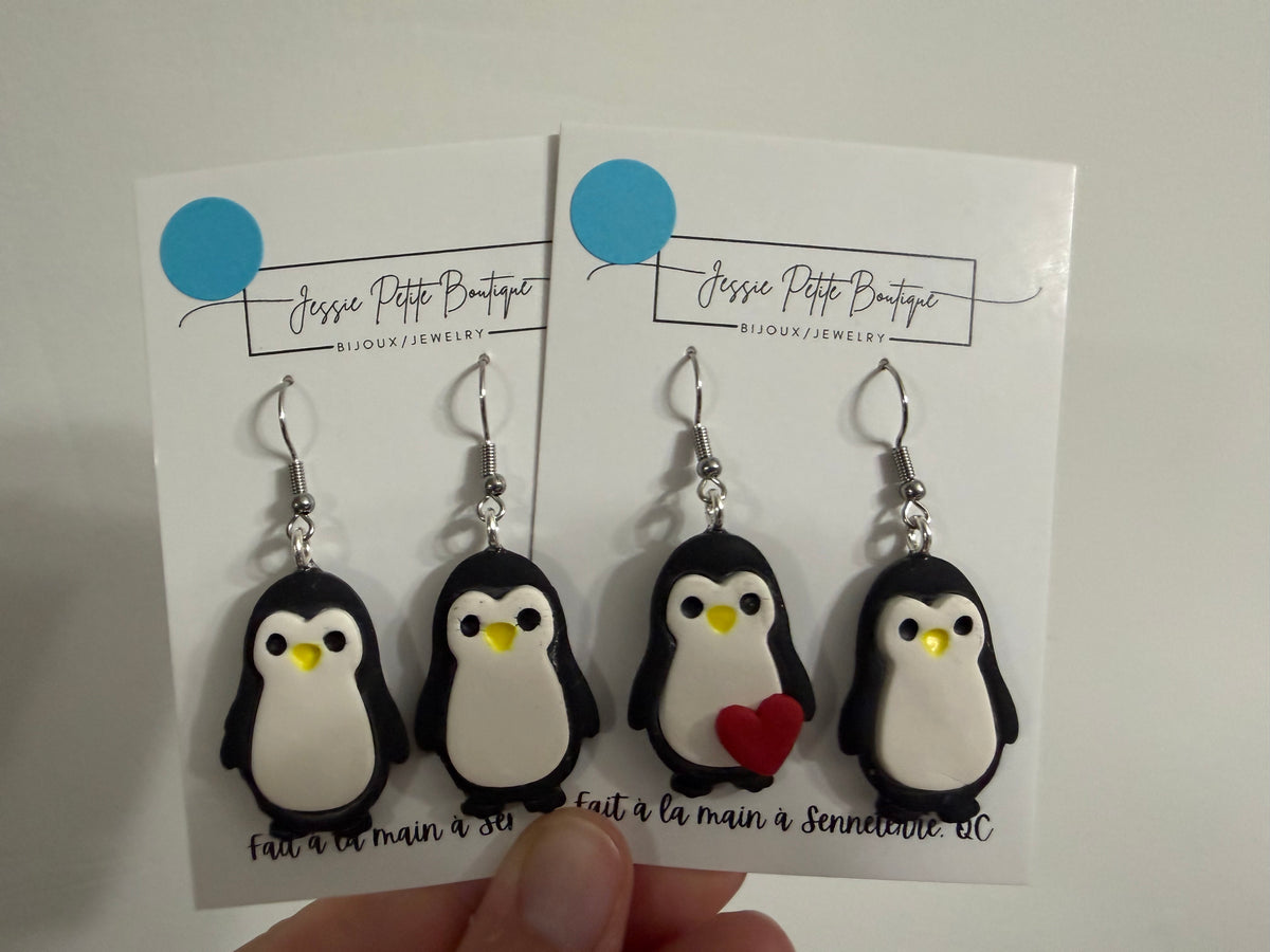Polymer Clay Penguin Earrings