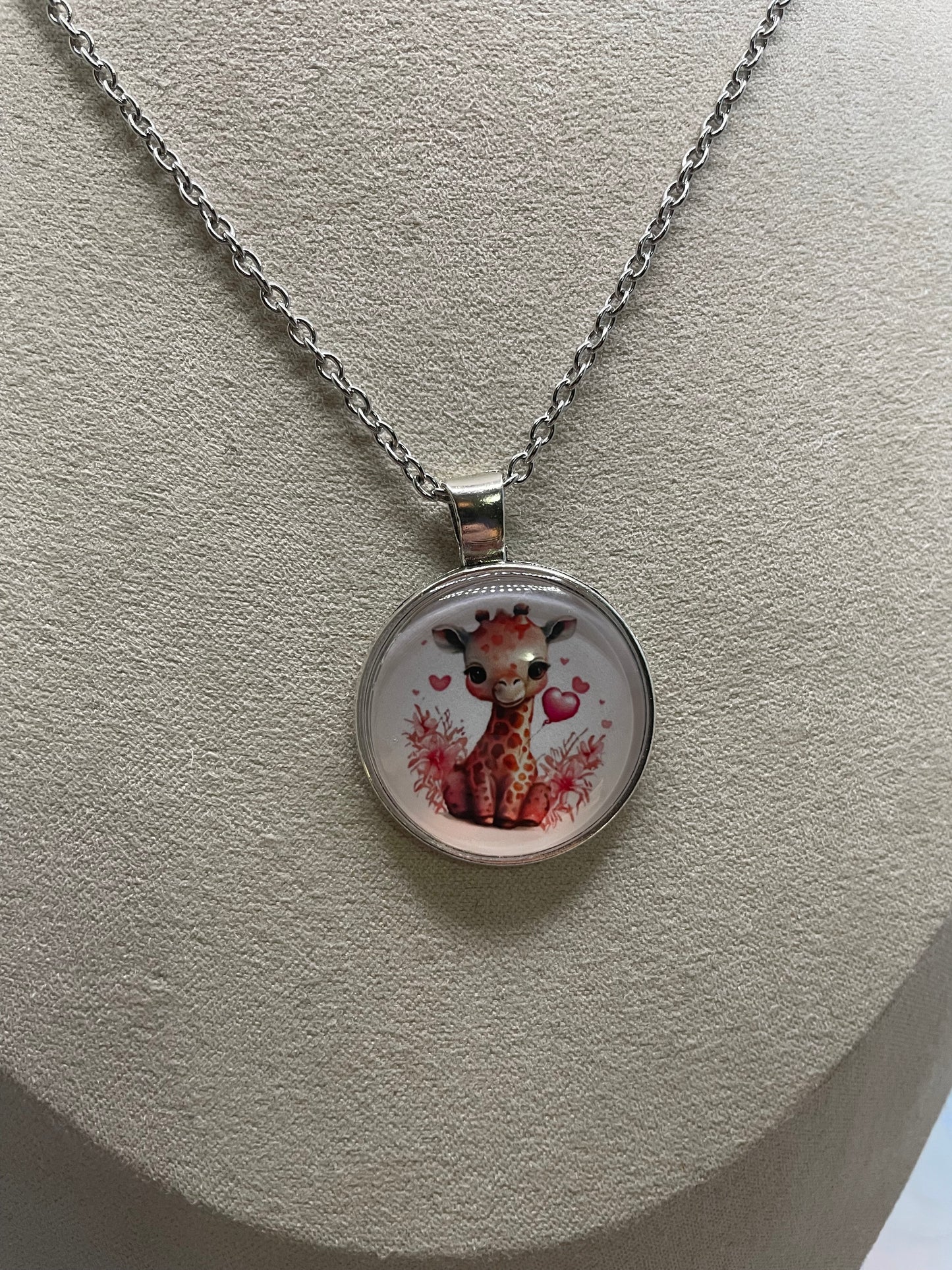 Collier Argent Cabochon Animal