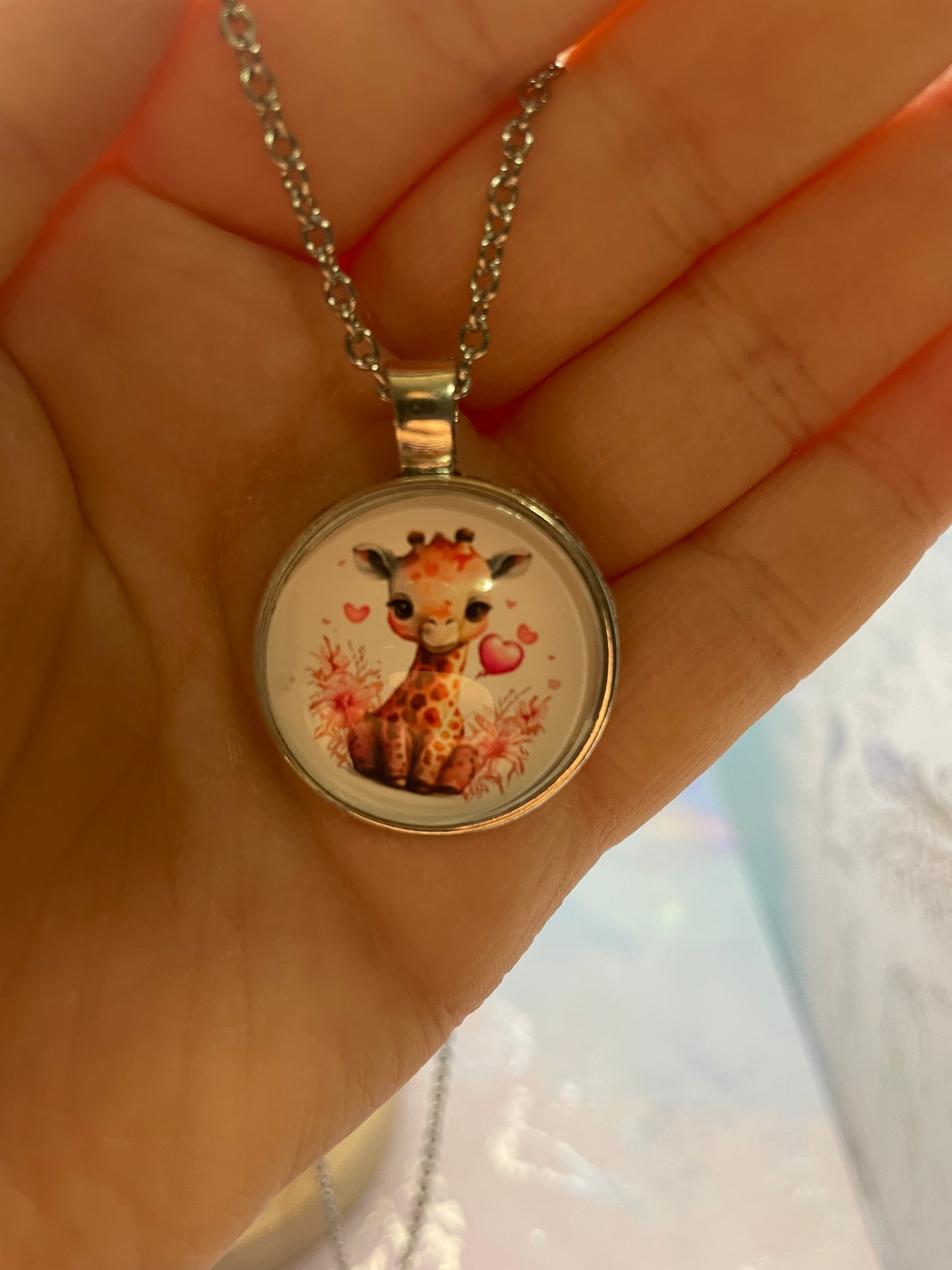 Collier Argent Cabochon Animal