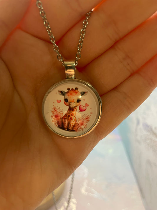 Collier Argent Cabochon Animal