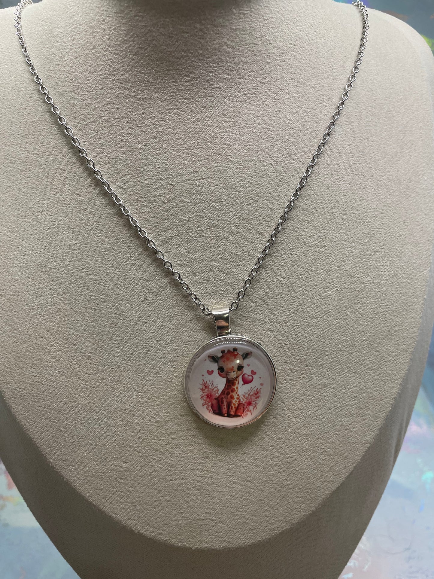 Collier Argent Cabochon Animal