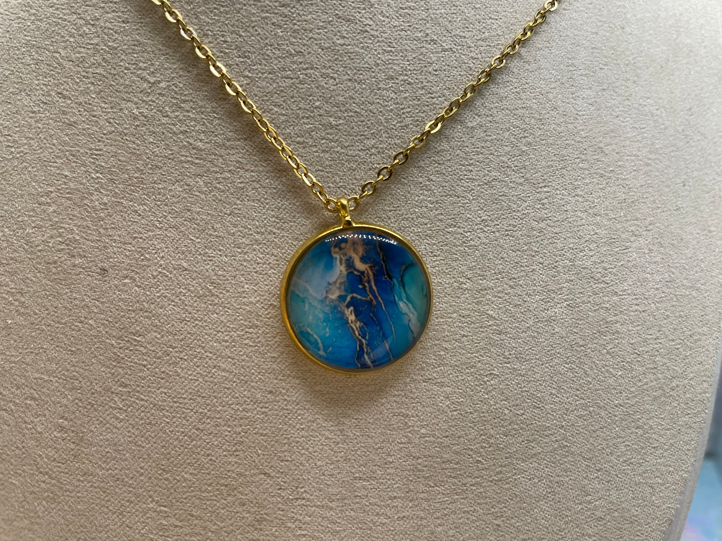 Ensemble Marbré Bleu-Acier Inoxydable+Sans Nickel