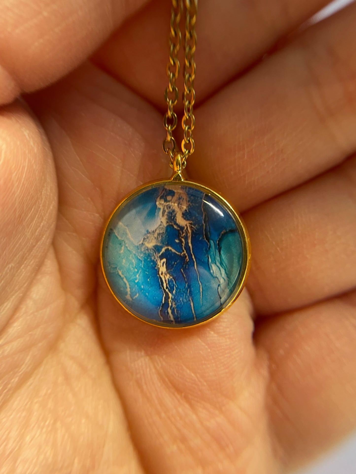 Ensemble Marbré Bleu-Acier Inoxydable+Sans Nickel