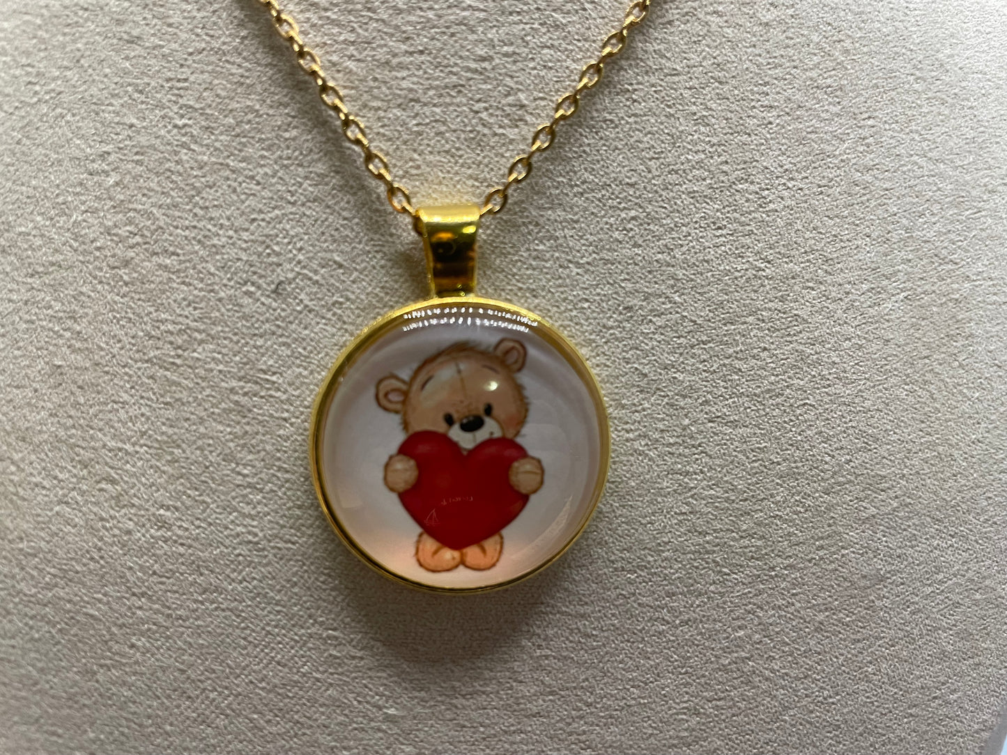 Collier à Cabochon Animal Adorable (Finition Dorée)