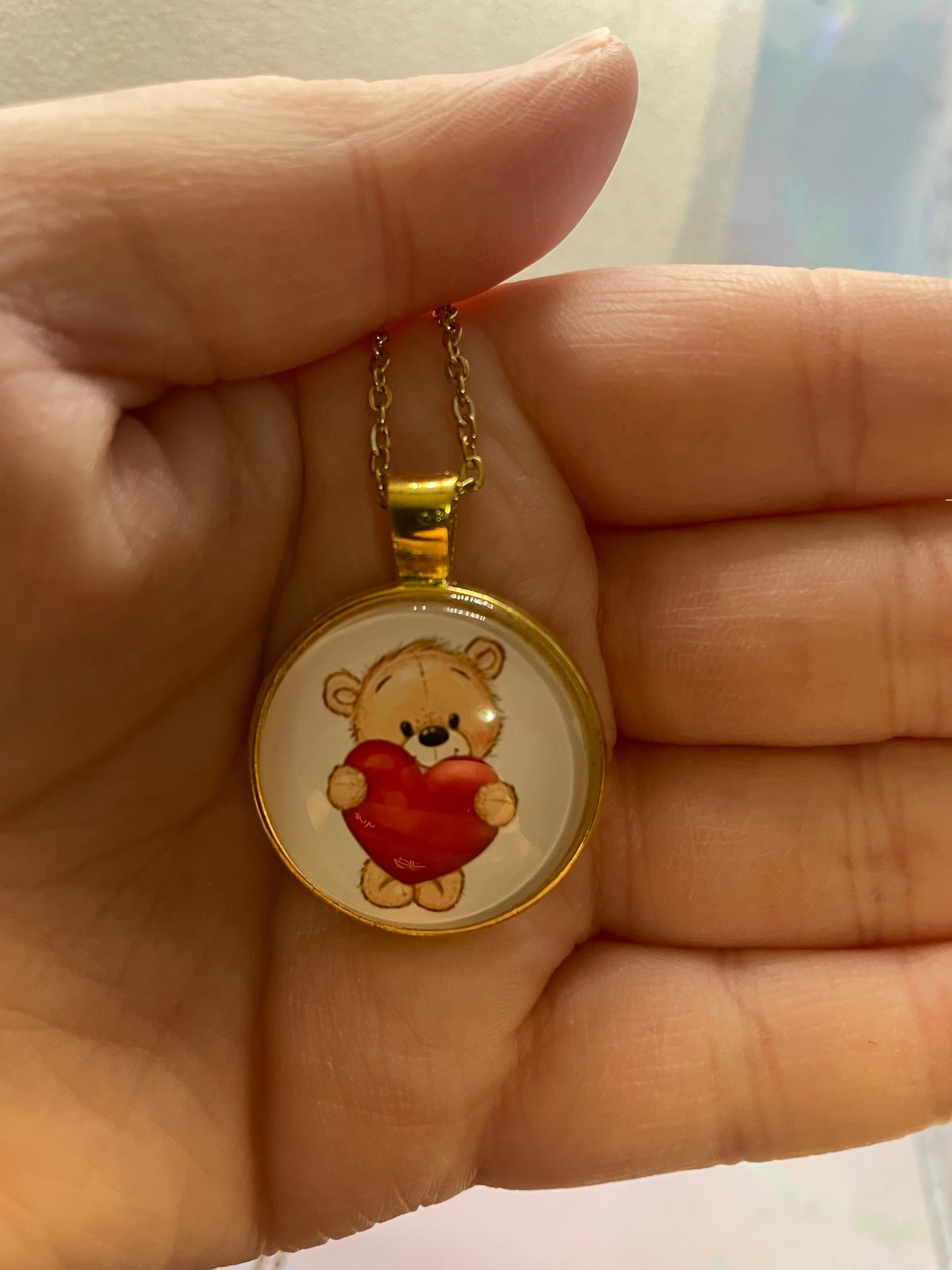 Collier à Cabochon Animal Adorable (Finition Dorée)