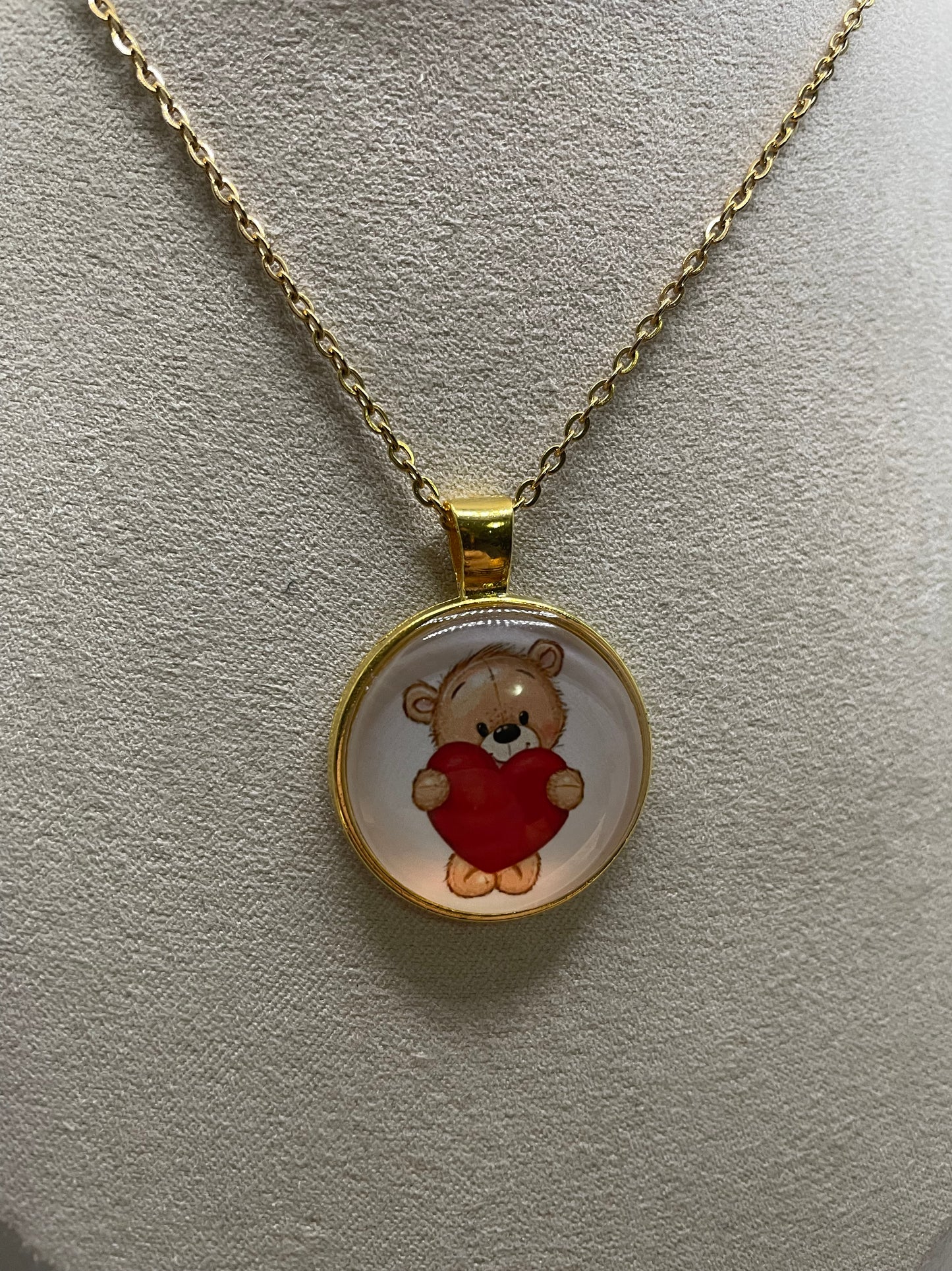 Collier à Cabochon Animal Adorable (Finition Dorée)