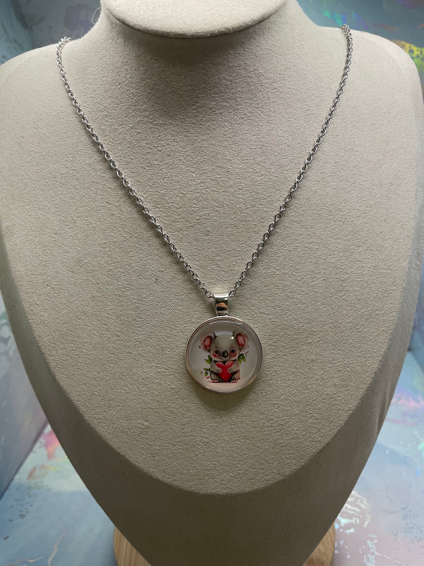 Collier Argent Cabochon Animal