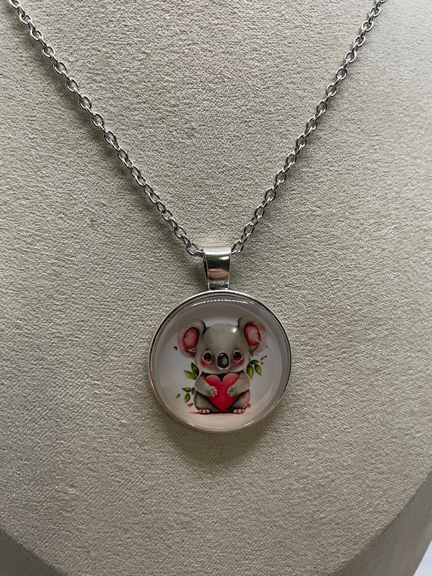 Collier Argent Cabochon Animal