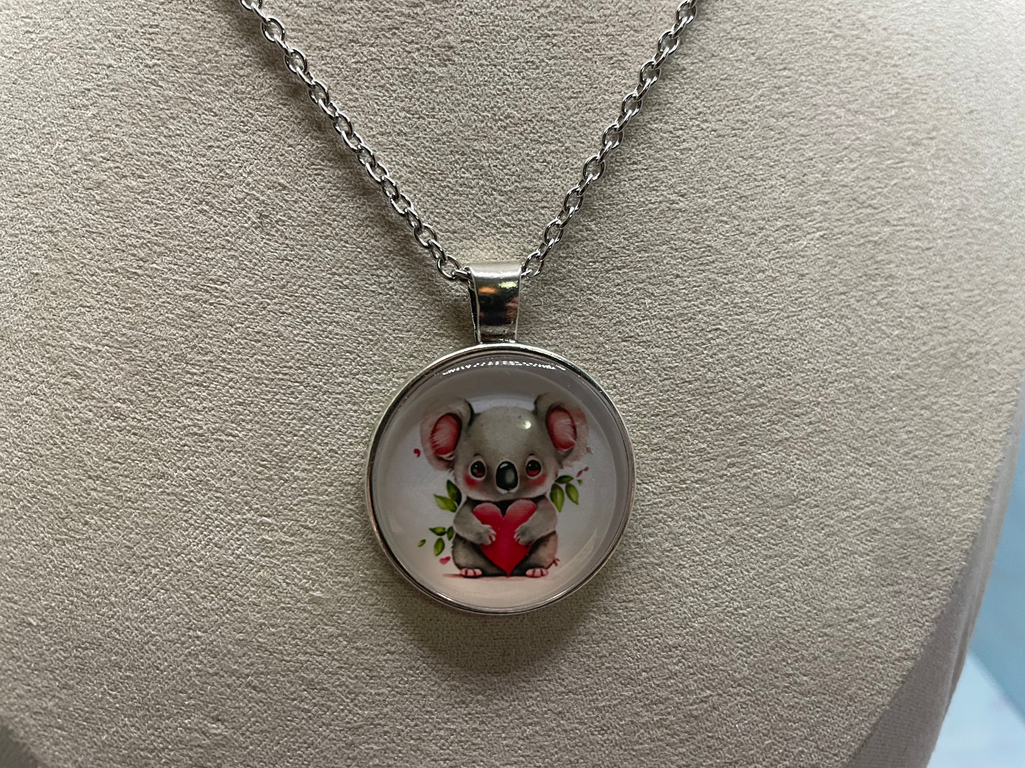 Collier Argent Cabochon Animal