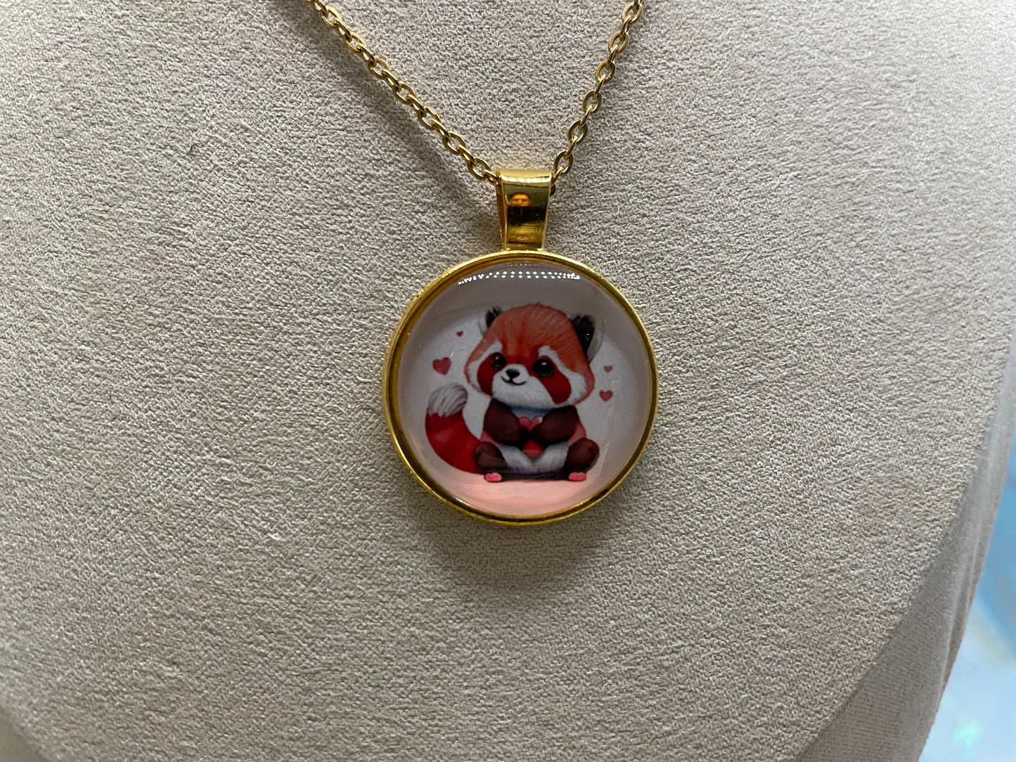 Collier à Cabochon Animal Adorable (Finition Dorée)