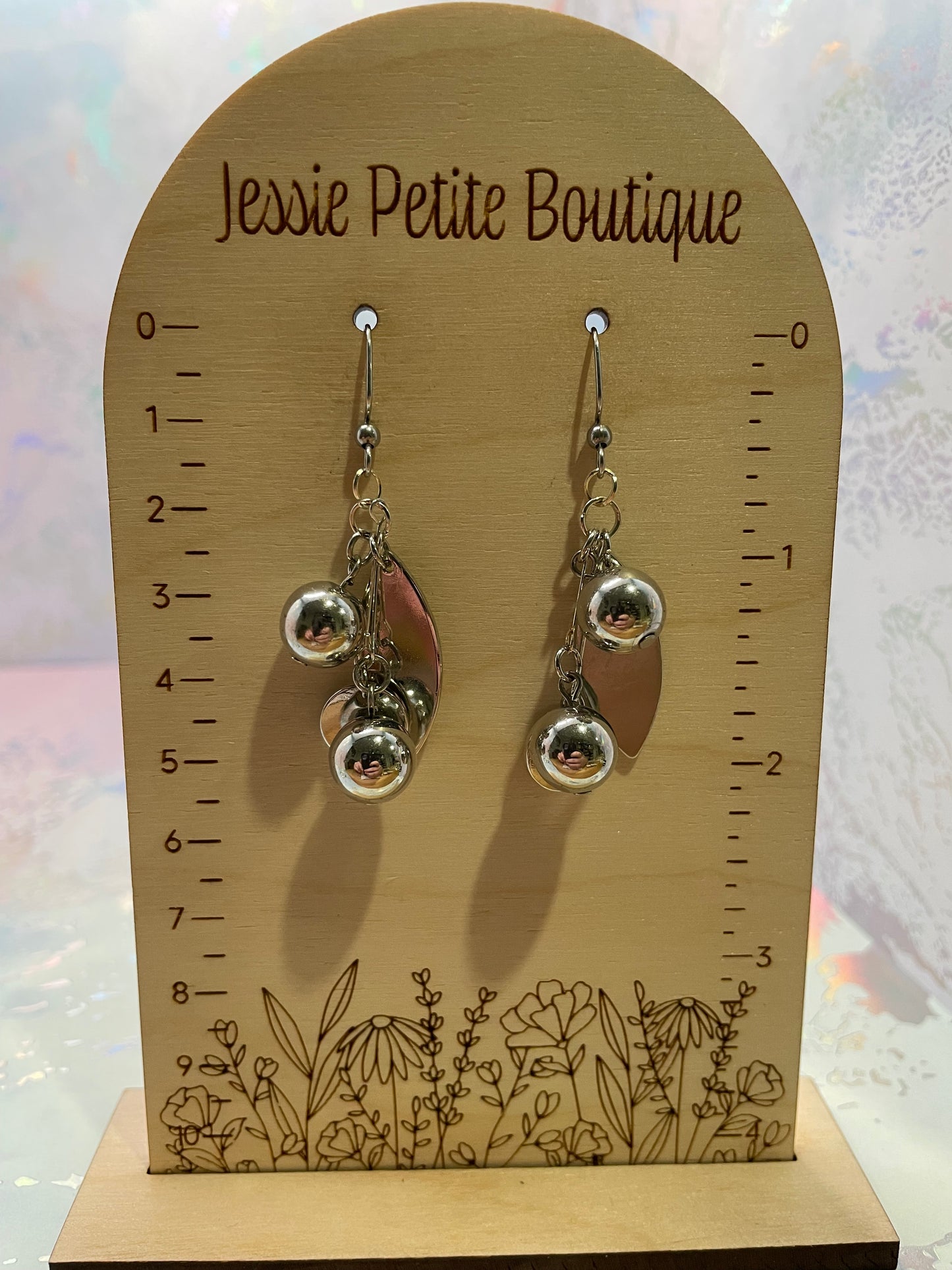 Silver Metal Dangle Earrings