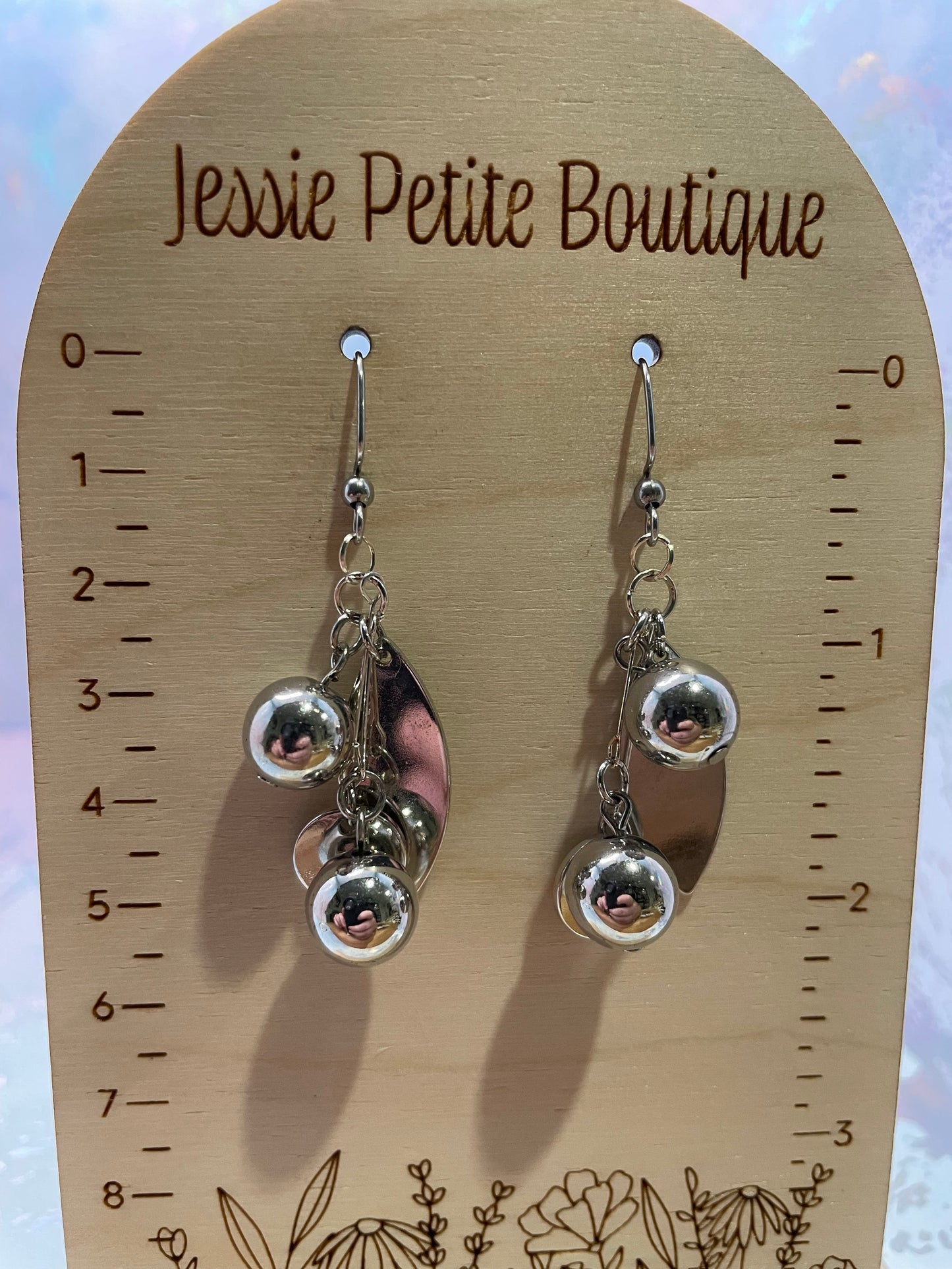 Silver Metal Dangle Earrings