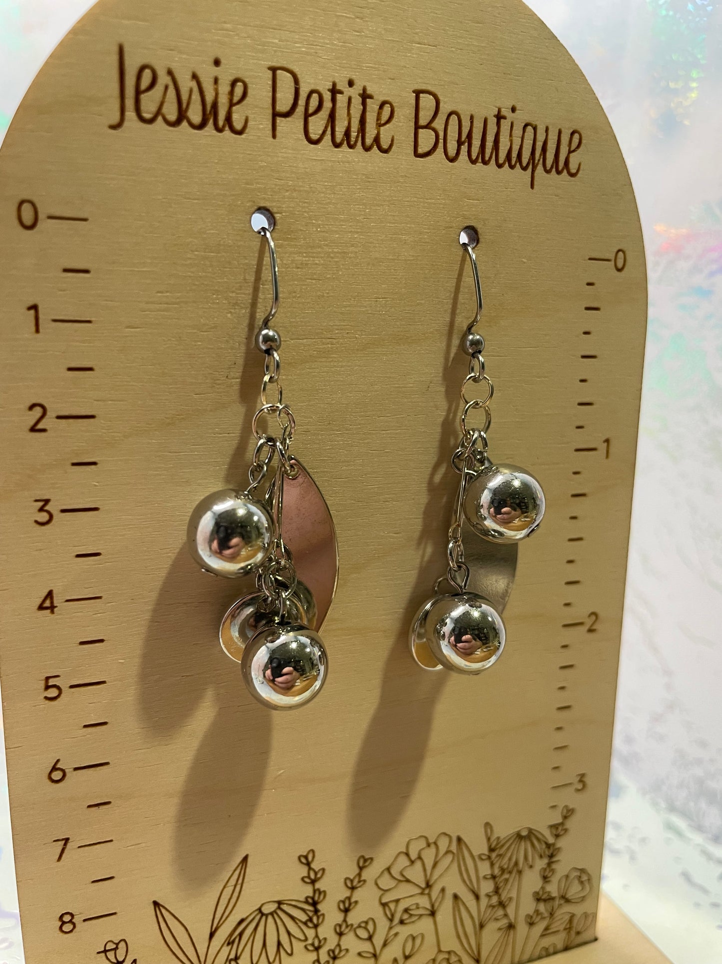 Silver Metal Dangle Earrings