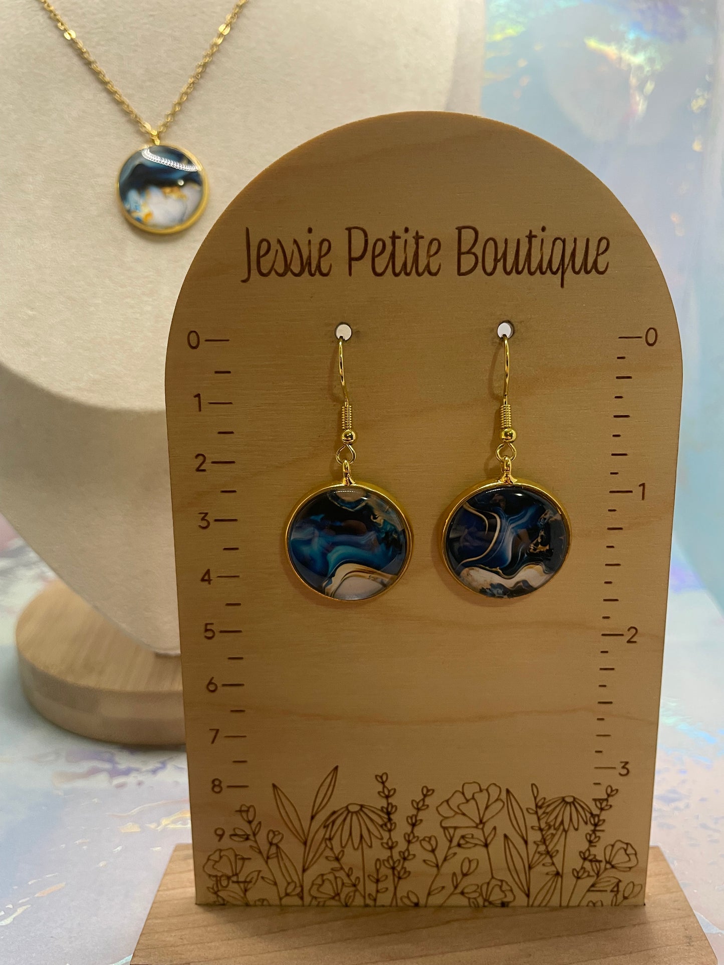 Ensemble Marbré Bleu-Acier Inoxydable+Sans Nickel