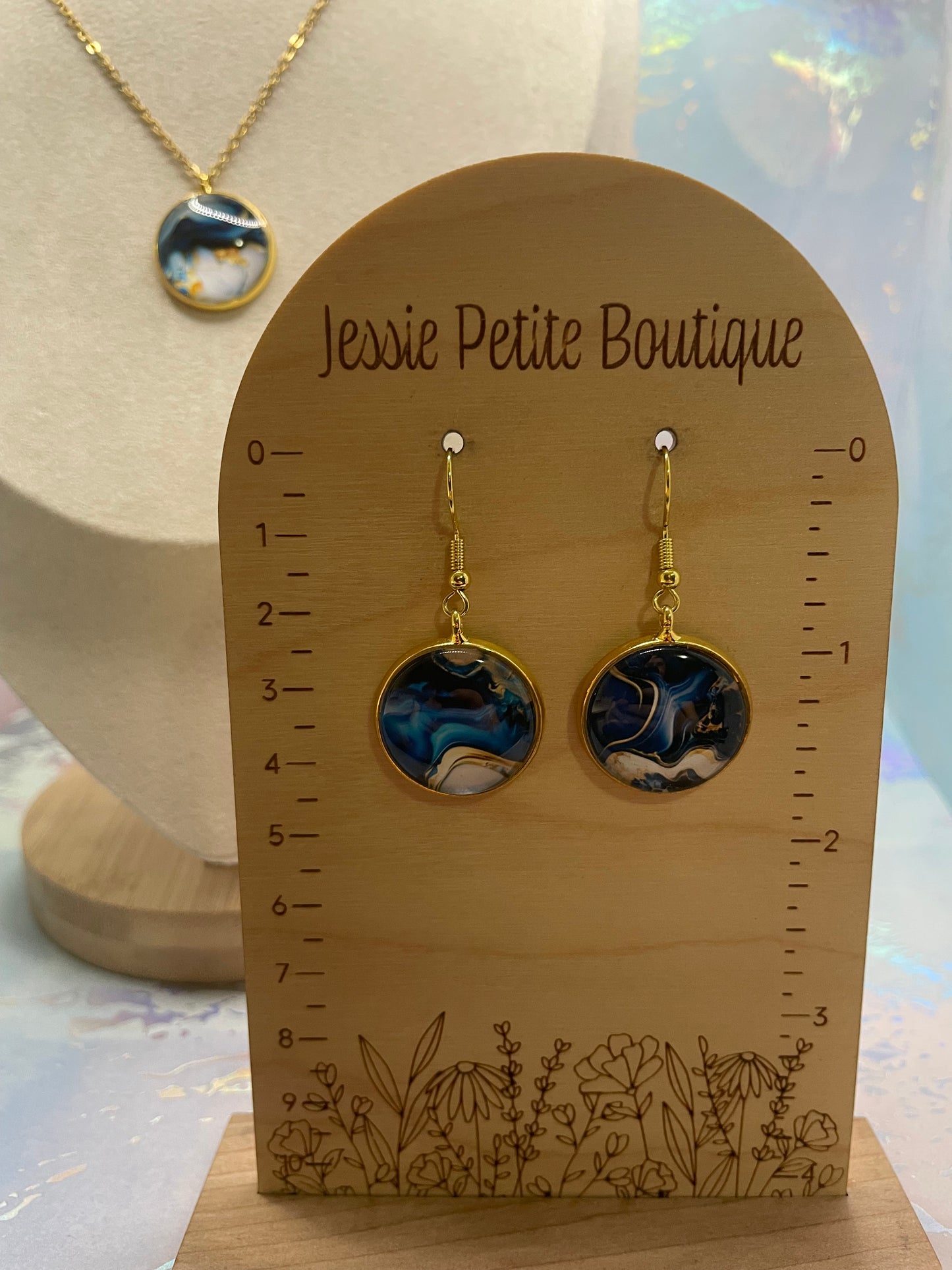 Ensemble Marbré Bleu-Acier Inoxydable+Sans Nickel