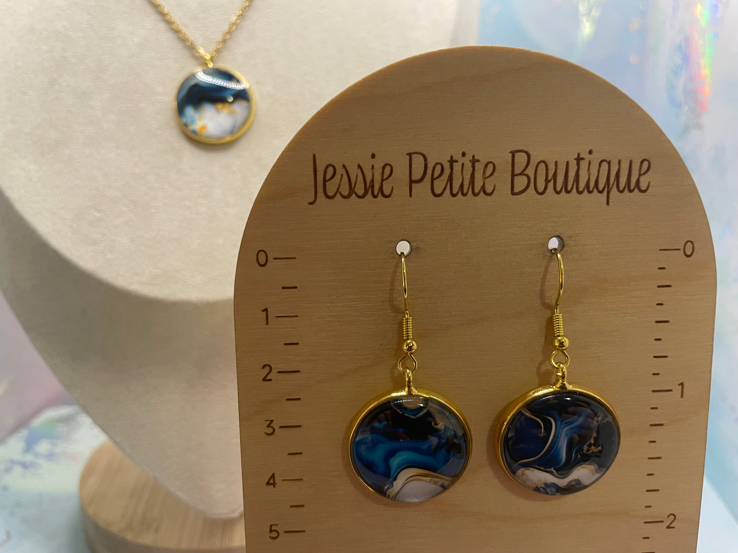 Ensemble Marbré Bleu-Acier Inoxydable+Sans Nickel