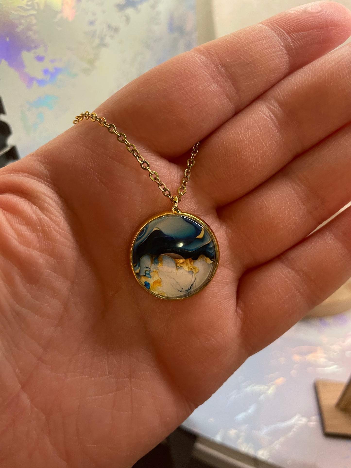 Ensemble Marbré Bleu-Acier Inoxydable+Sans Nickel