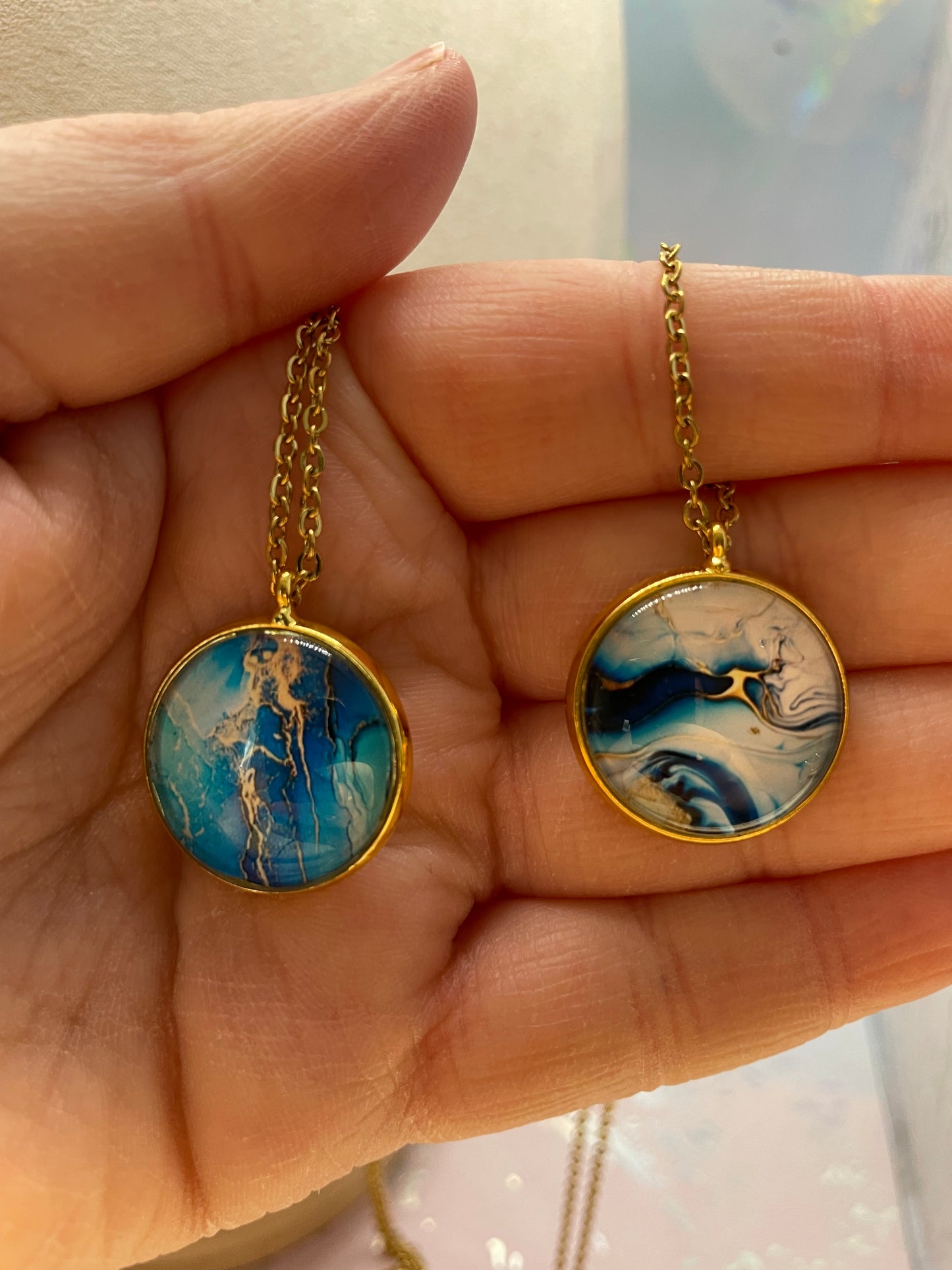 Ensemble Marbré Bleu-Acier Inoxydable+Sans Nickel