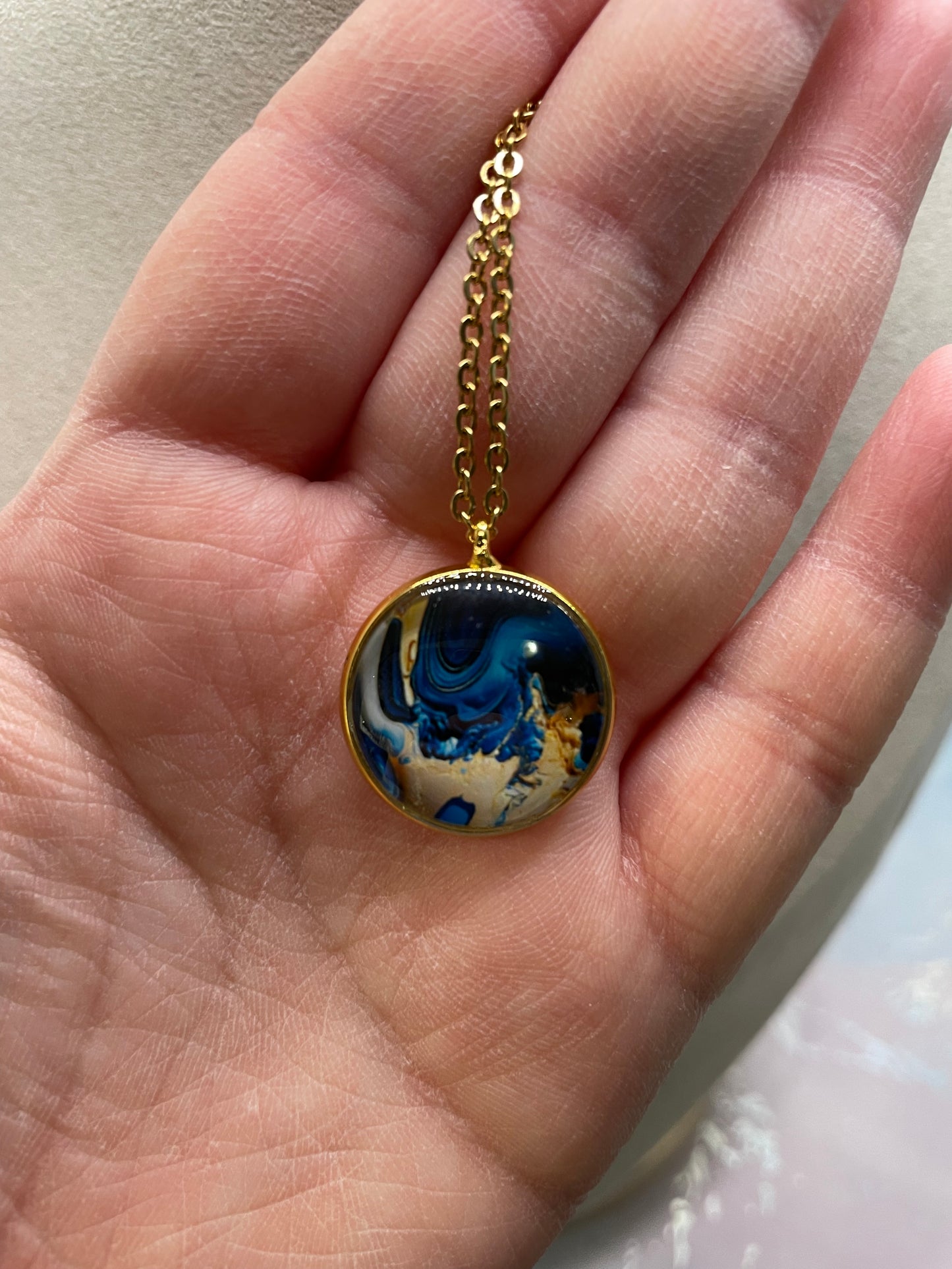 Ensemble Marbré Bleu-Acier Inoxydable+Sans Nickel