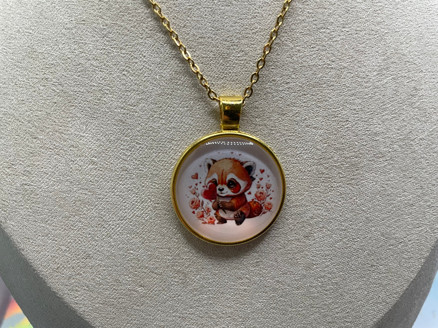 Collier à Cabochon Animal Adorable (Finition Dorée)