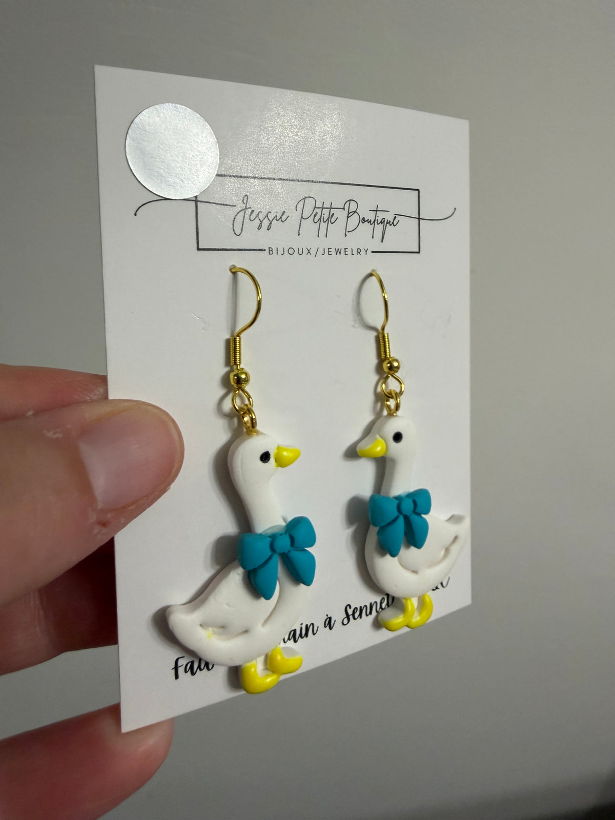 Polymer Clay Goose Earrings