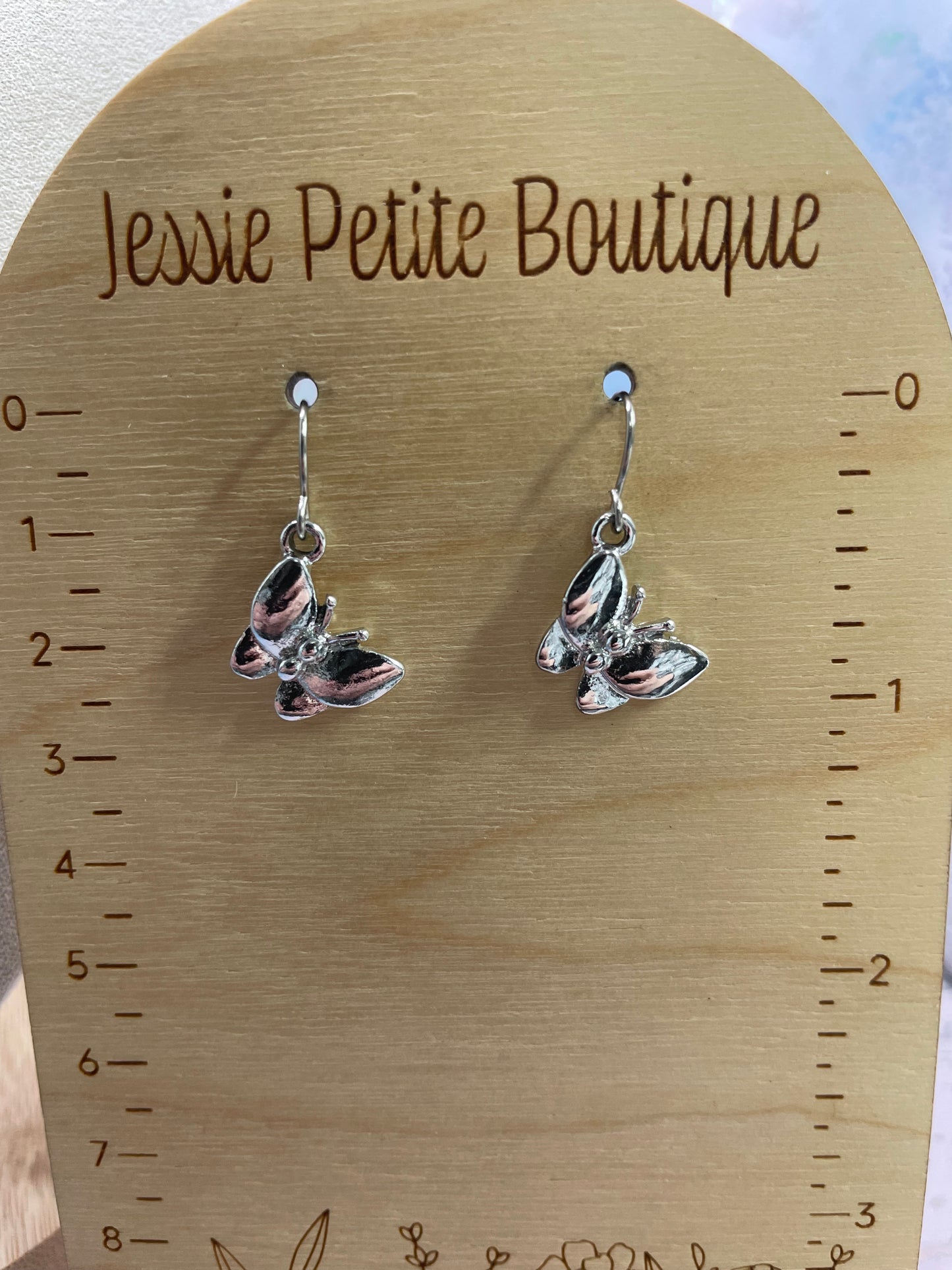 Ensemble de bijoux papillon argenté
