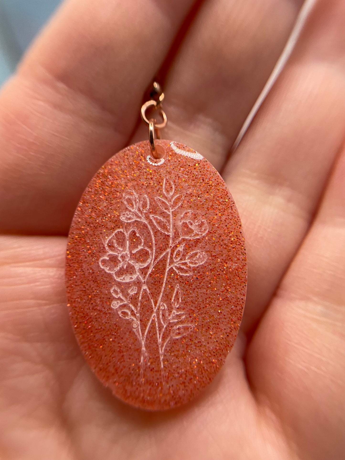 Herbier Oval Earrings with Floral Pattern