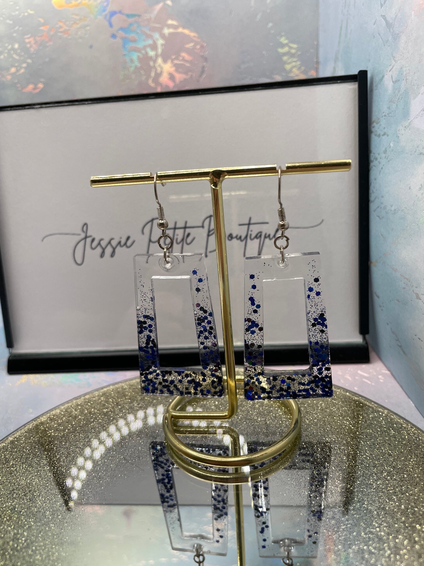 Rectangle Dangle Earrings