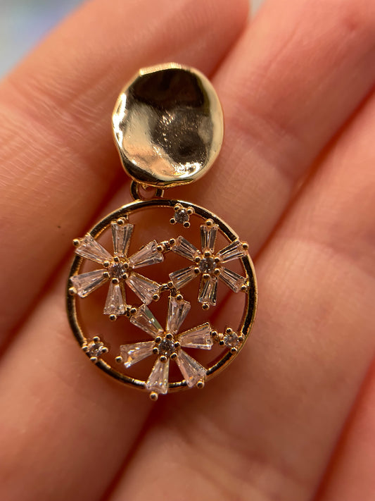 Zirconia Flowers In A Circle Earrings – NICKEL FREE