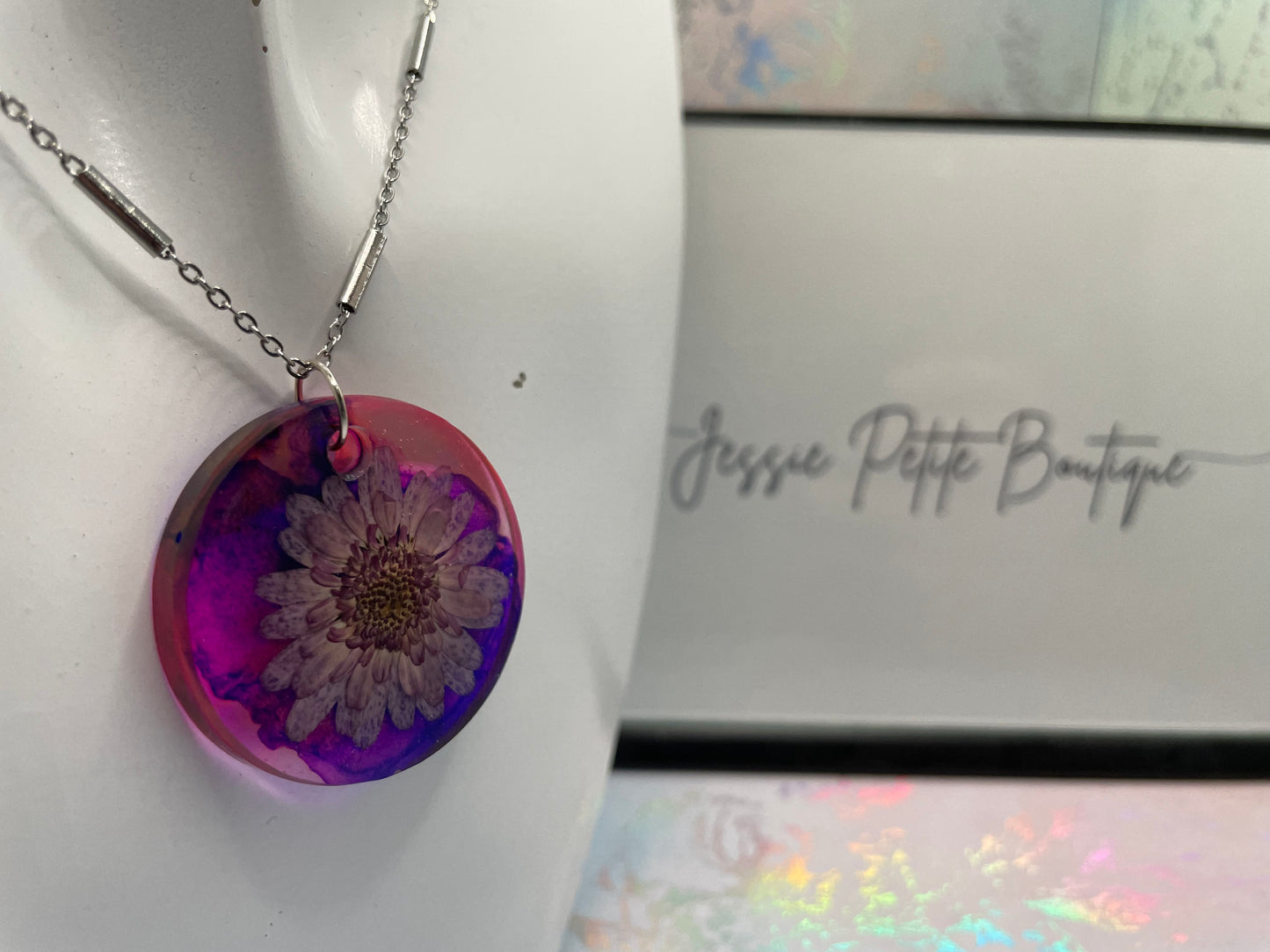 Fleur Mauve sur rose et mauve 23'' -Sans nickel