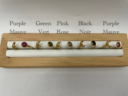 Adjustable Crescent Moon Ring – 18k Gold Plated Stainless Steel