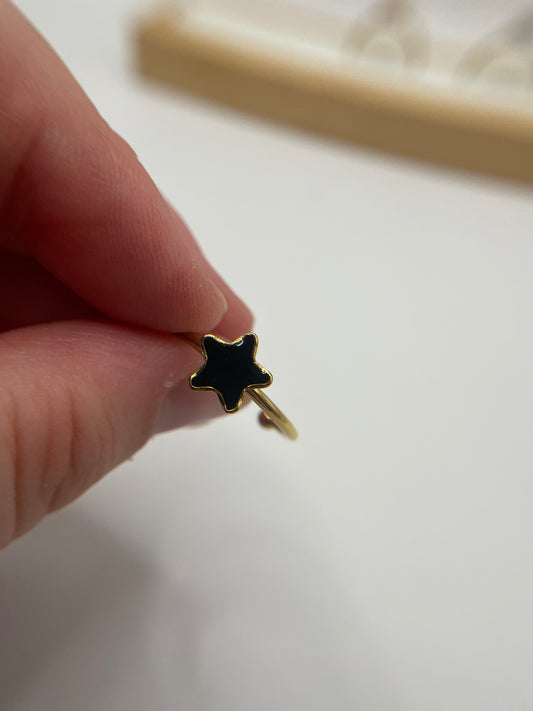 Bague ajustable étoile dorée en acier inoxydable