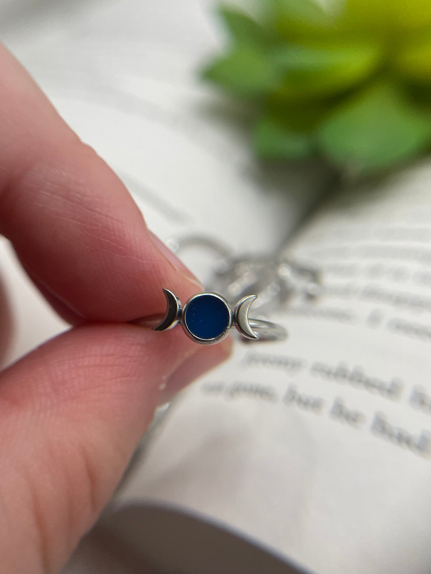 Adjustable Stainless Steel Moon Ring
