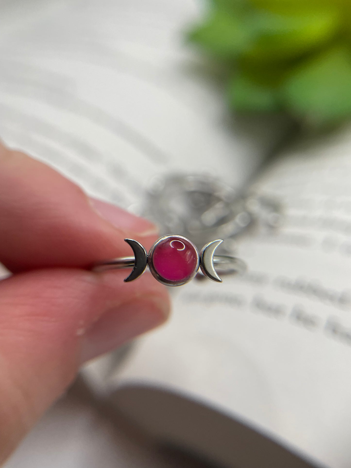 Adjustable Stainless Steel Moon Ring