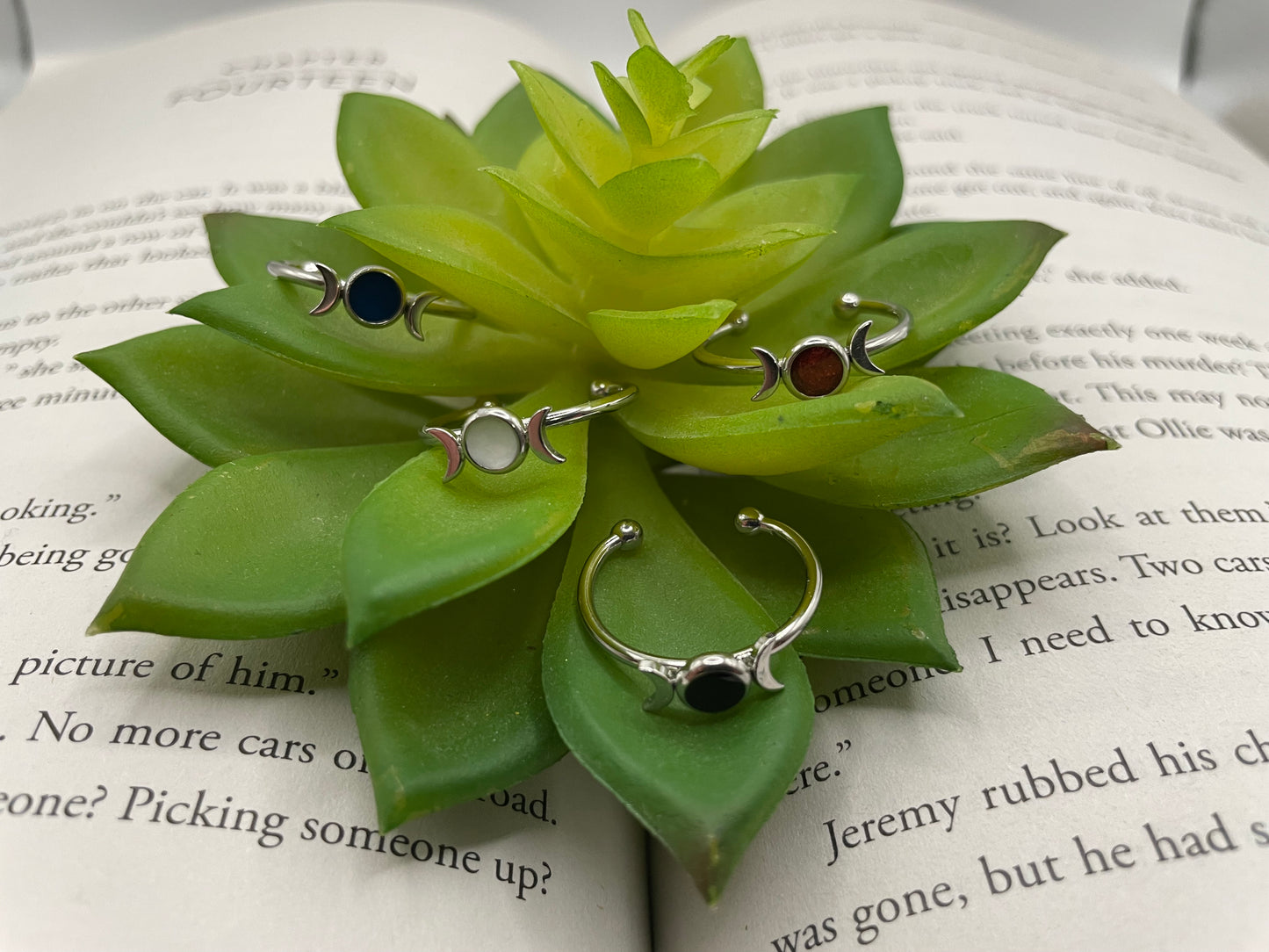 Adjustable Stainless Steel Moon Ring