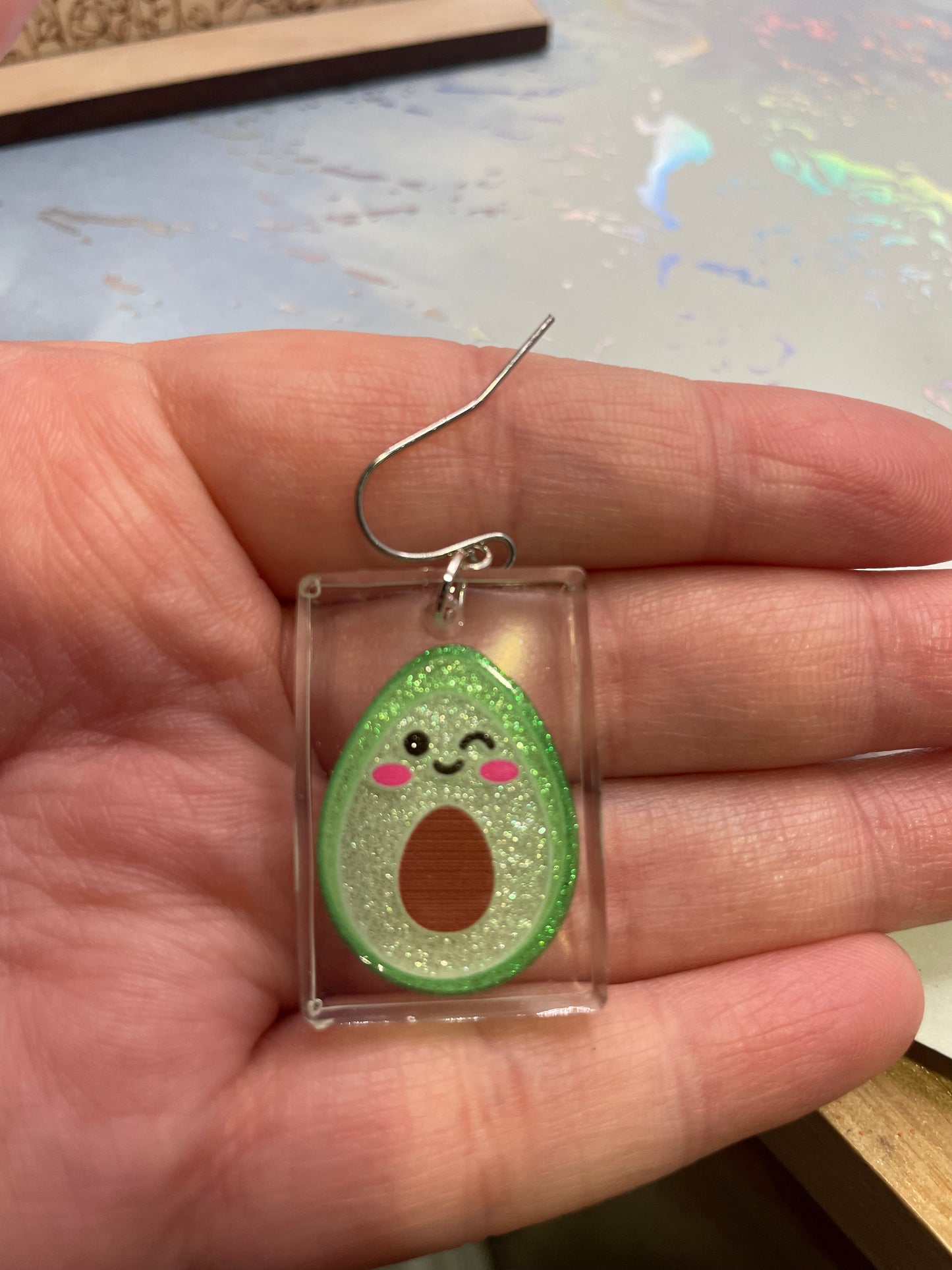 Boucles d'oreilles avocat-Acier Inoxydable