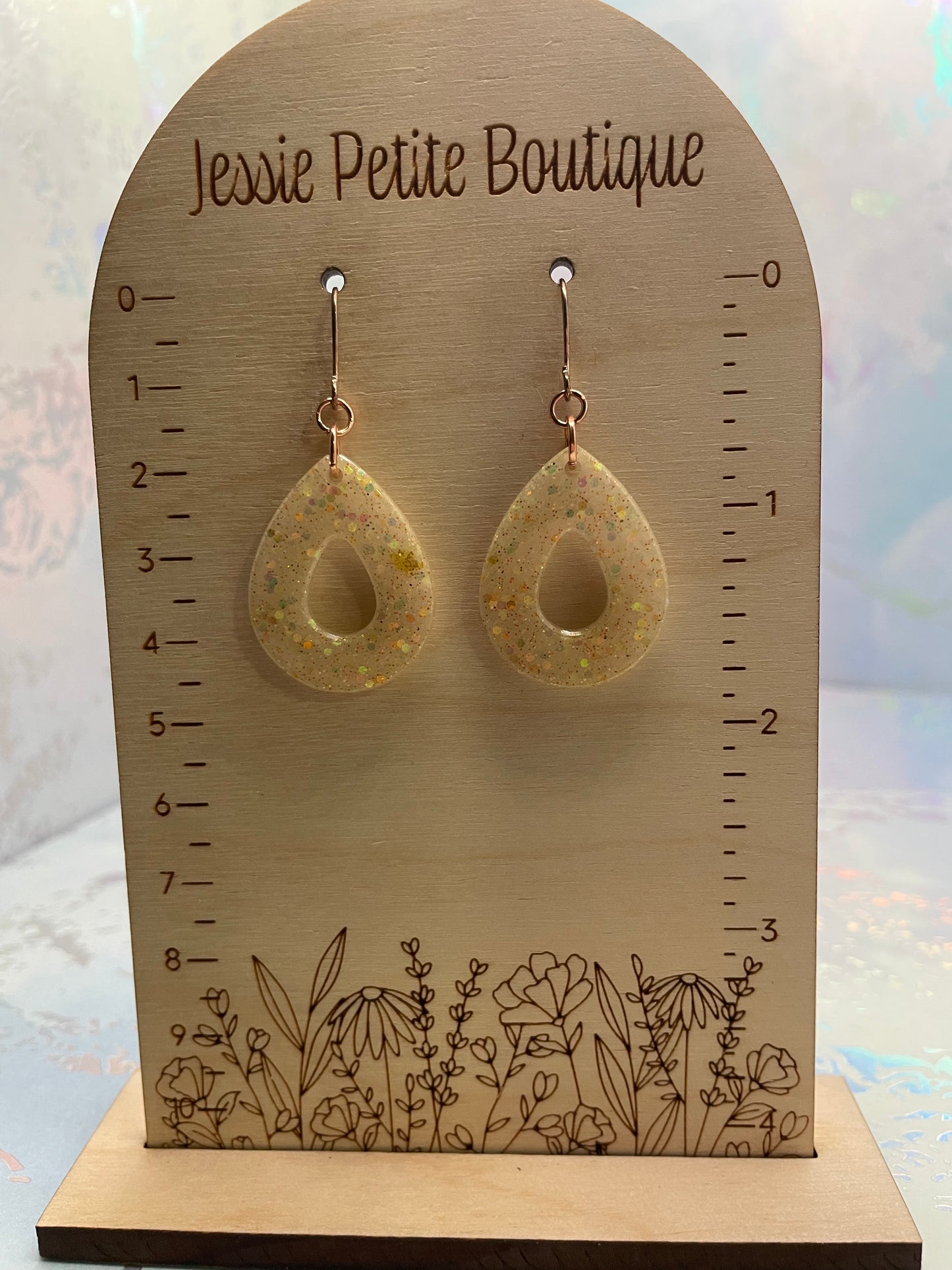 Boucles d'oreilles goutte champagne scintillantes-Acier Inoxydable