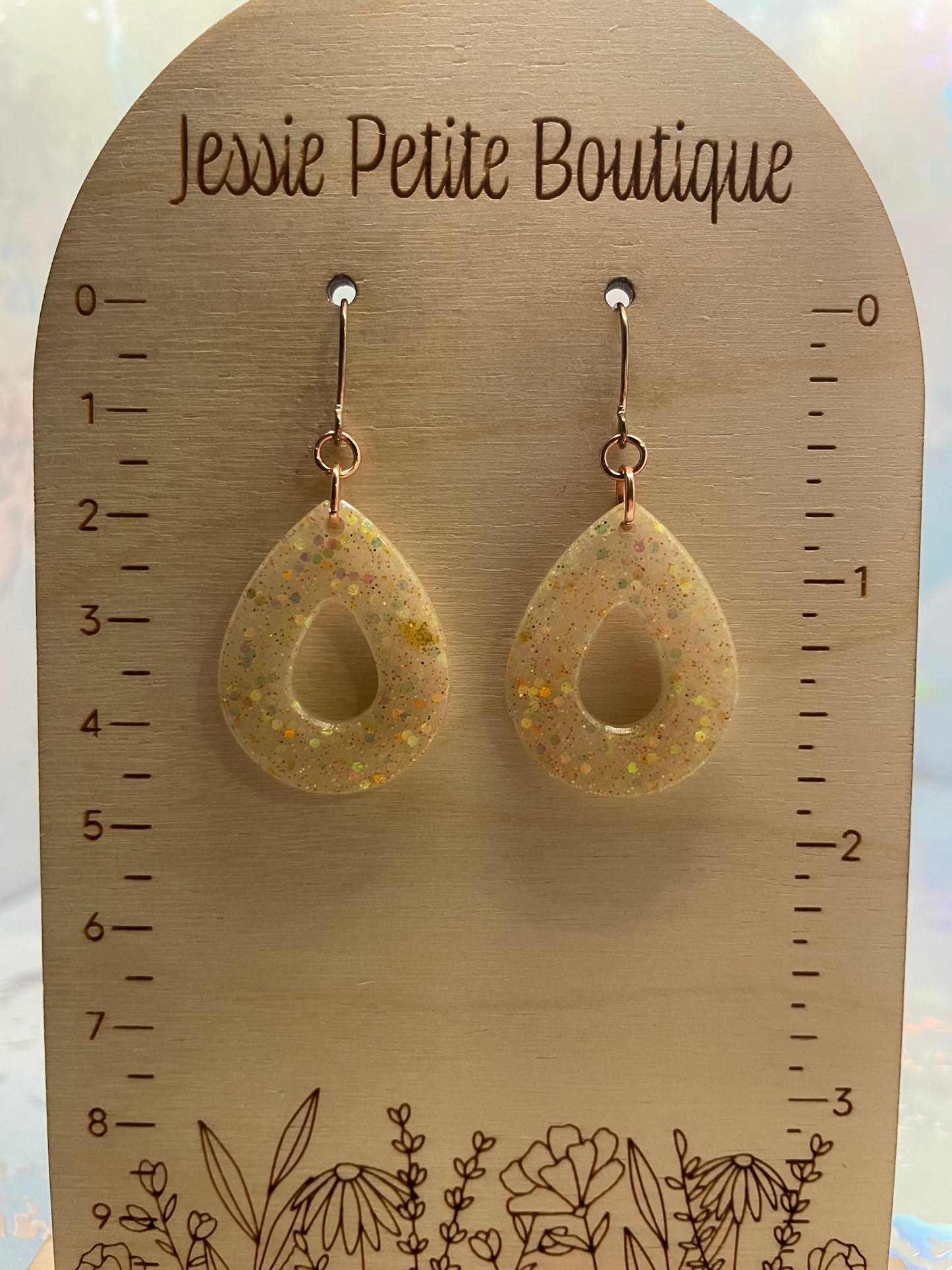 Boucles d'oreilles goutte champagne scintillantes-Acier Inoxydable