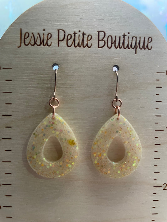Boucles d'oreilles goutte champagne scintillantes-Acier Inoxydable
