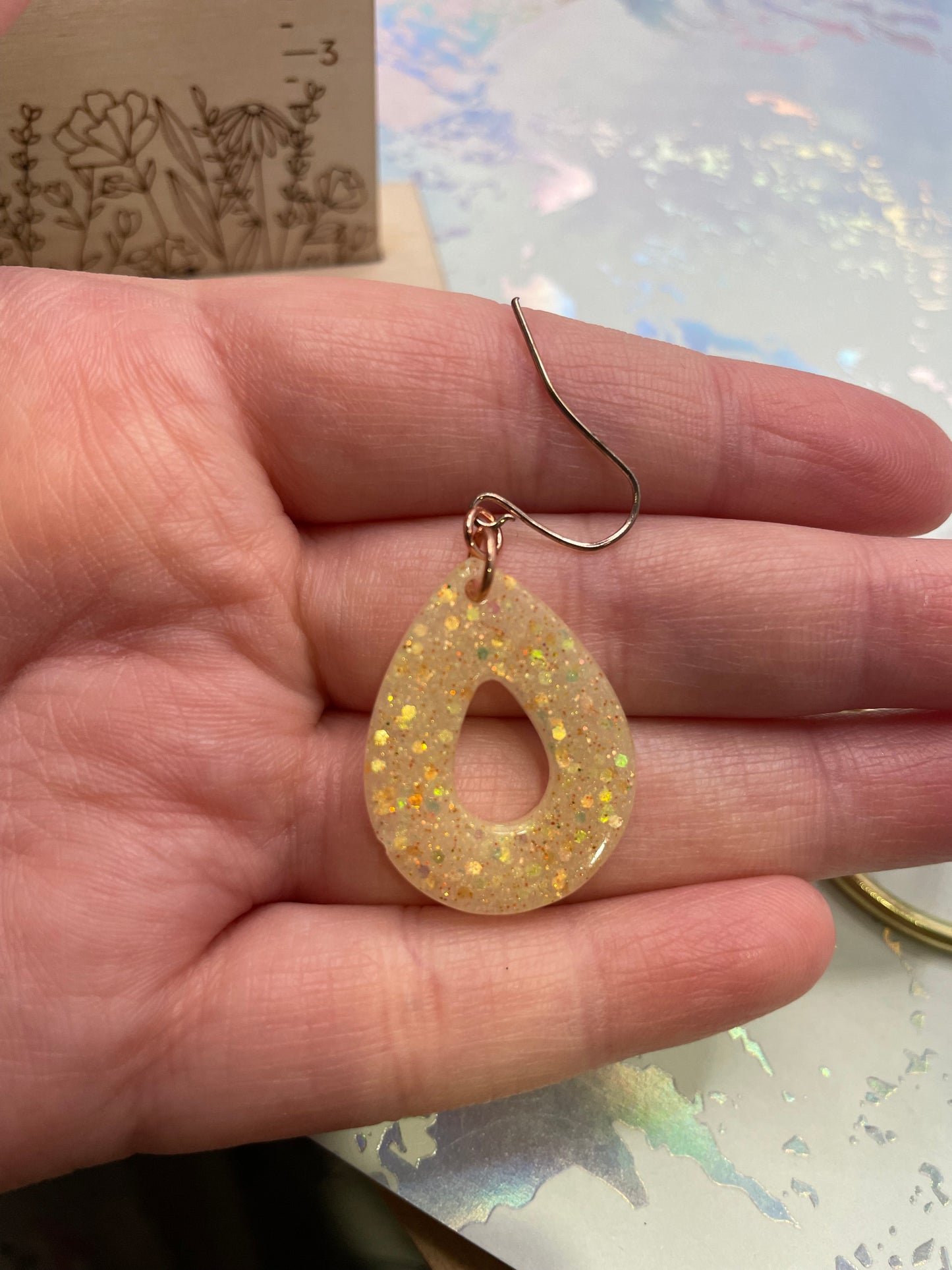 Boucles d'oreilles goutte champagne scintillantes-Acier Inoxydable