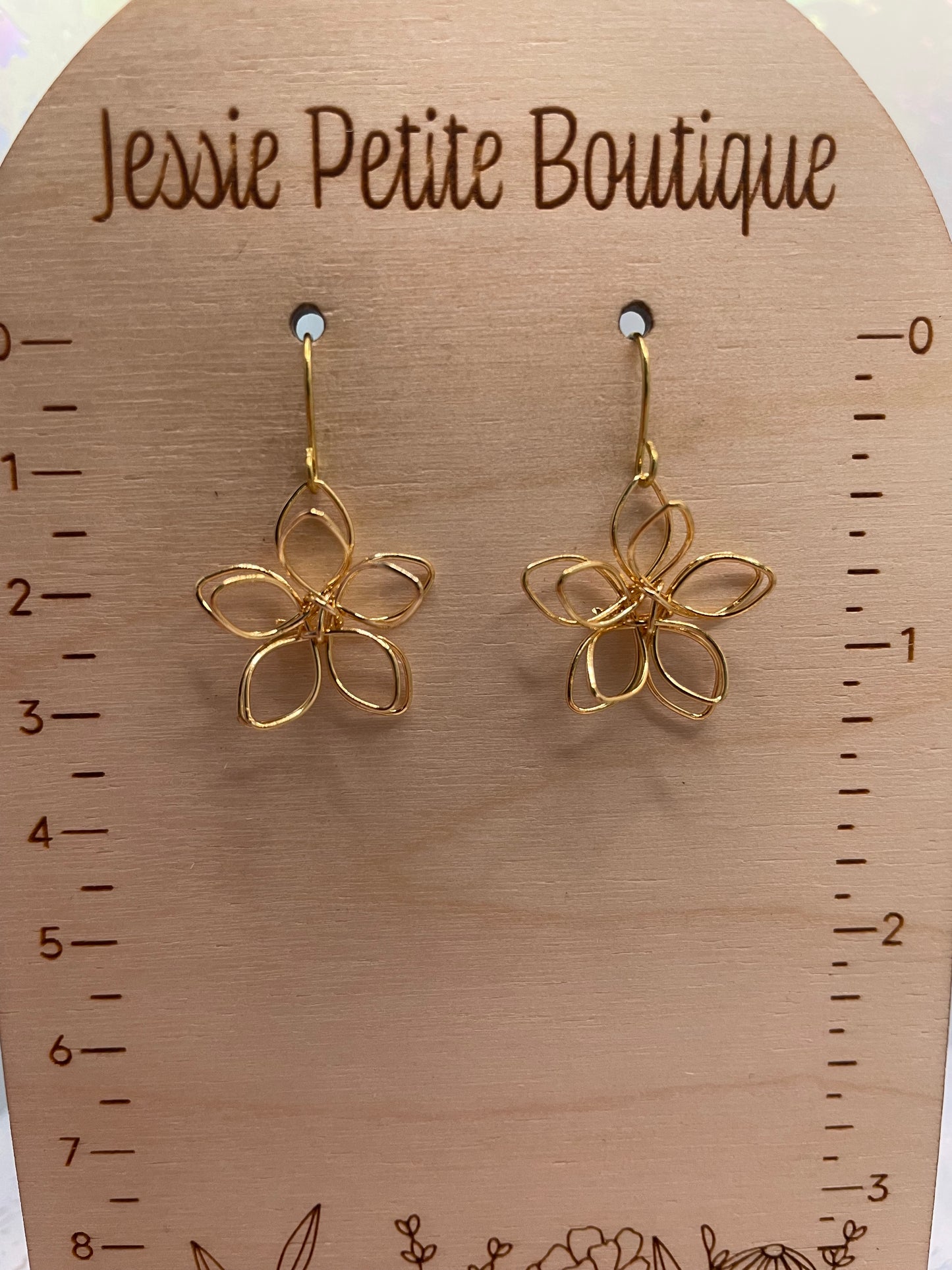 Golden Dangling Flower Earrings – NICKEL FREE