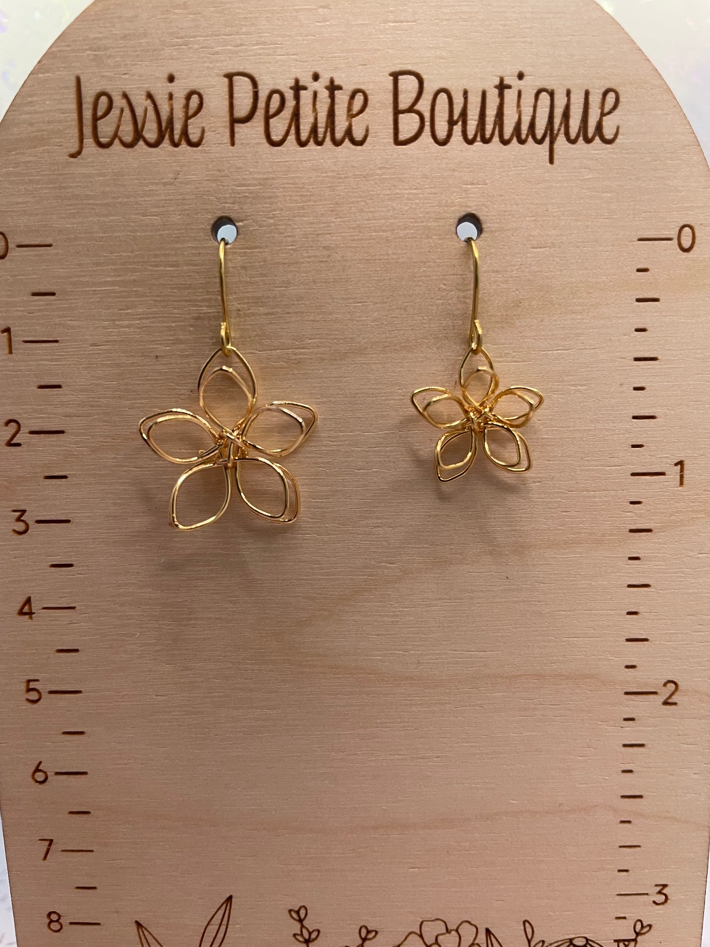 Golden Dangling Flower Earrings – NICKEL FREE