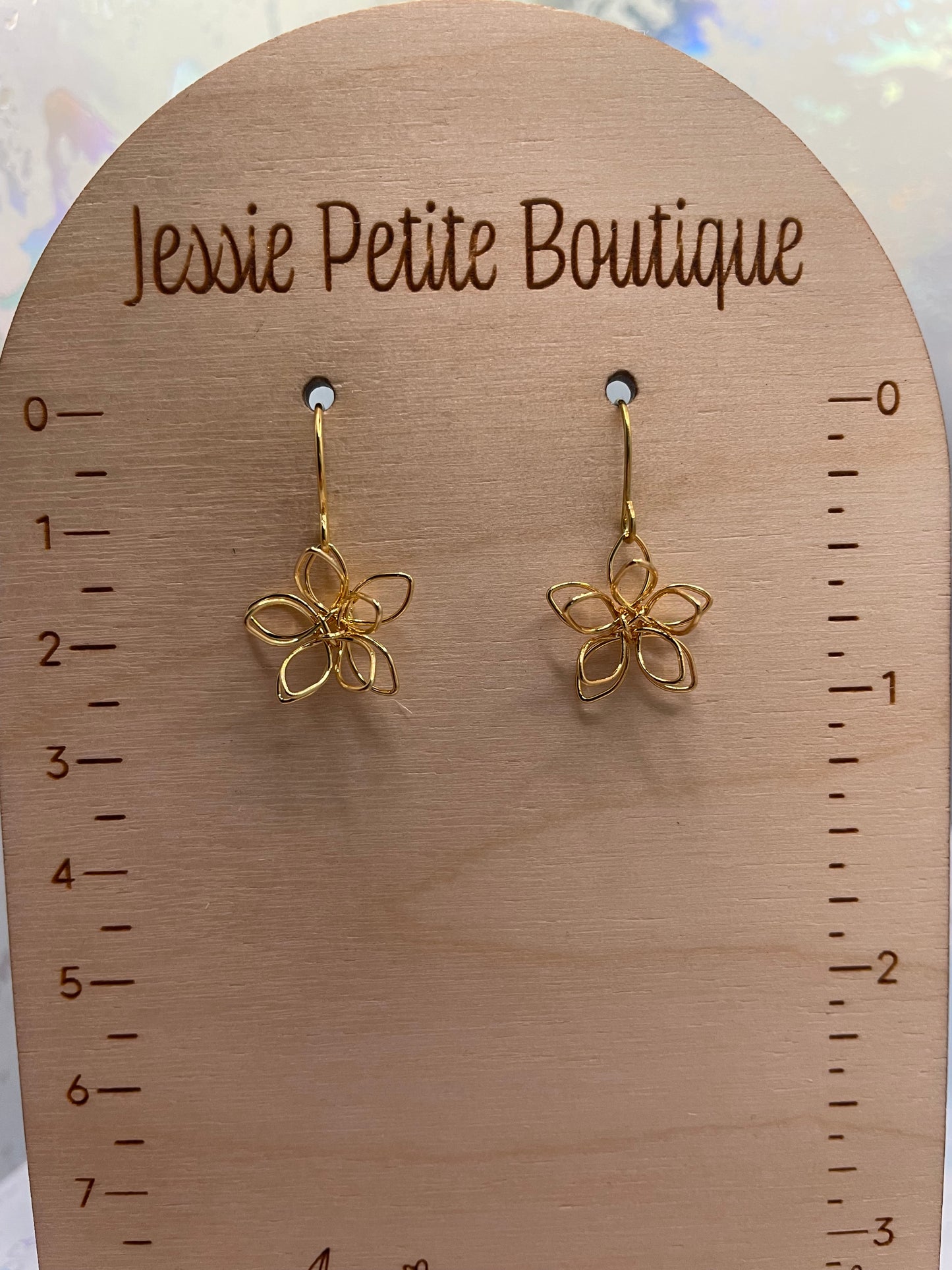 Golden Dangling Flower Earrings – NICKEL FREE