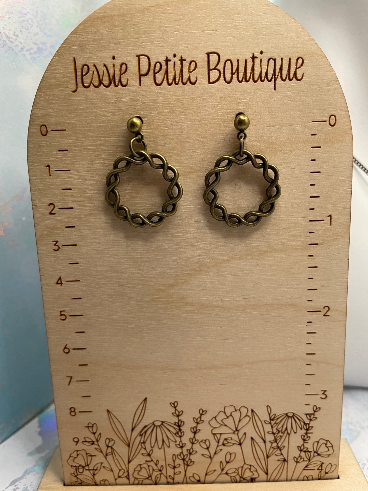 Ensemble de bijoux ronds en bronze torsadé 23''