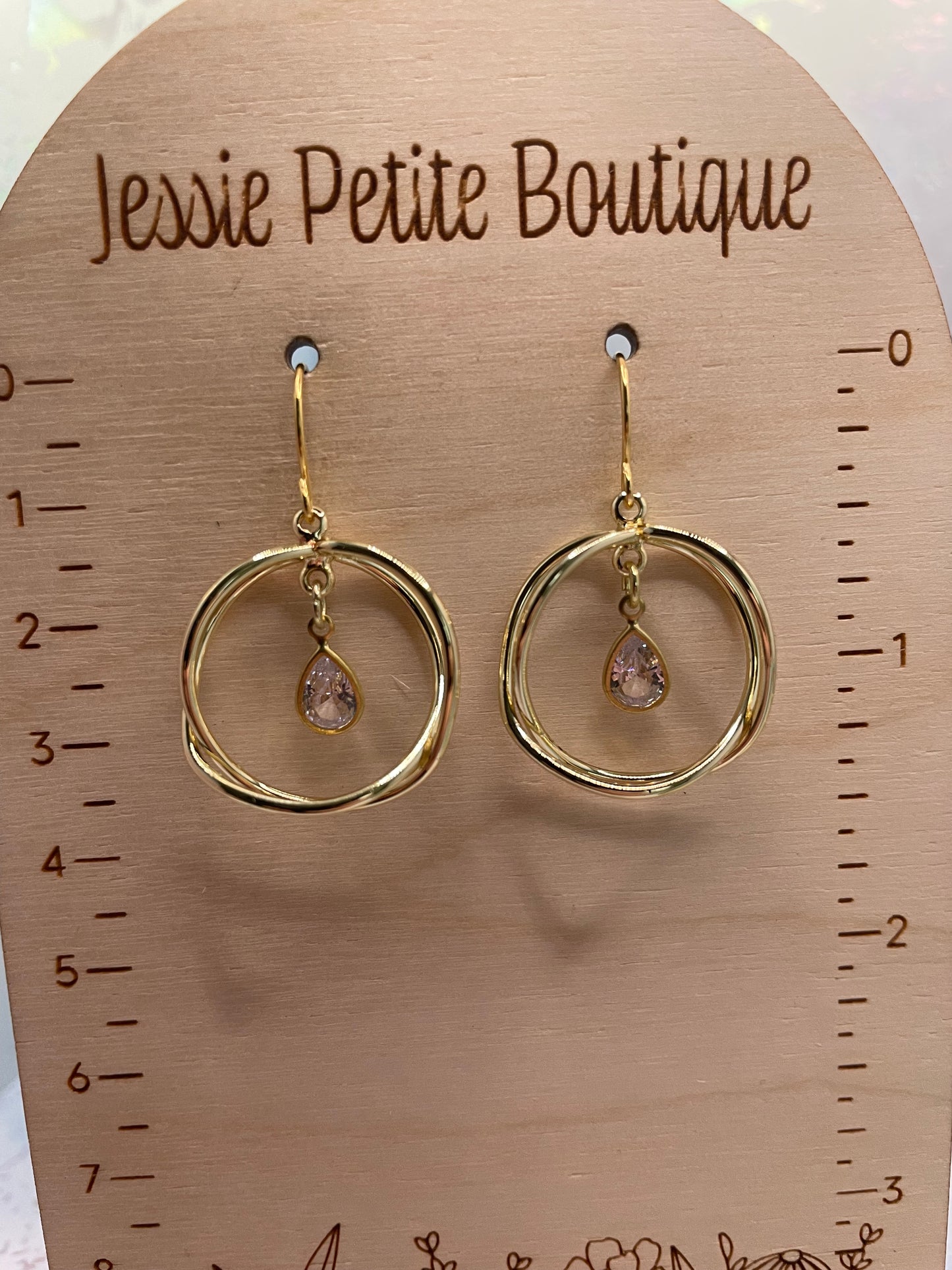 Yellow Gold Circles with Zirconia Earrings – NICKEL FREE