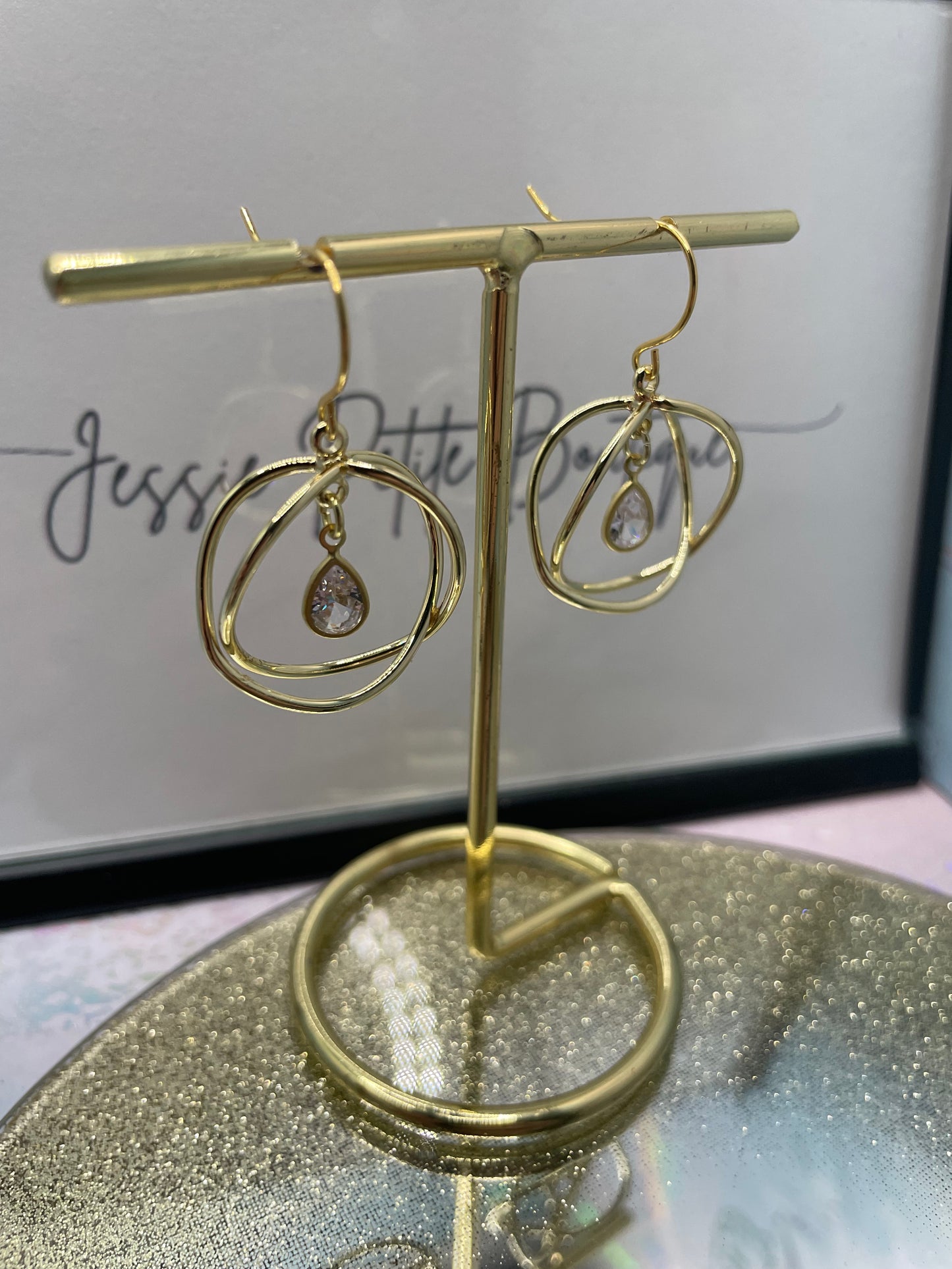 Yellow Gold Circles with Zirconia Earrings – NICKEL FREE