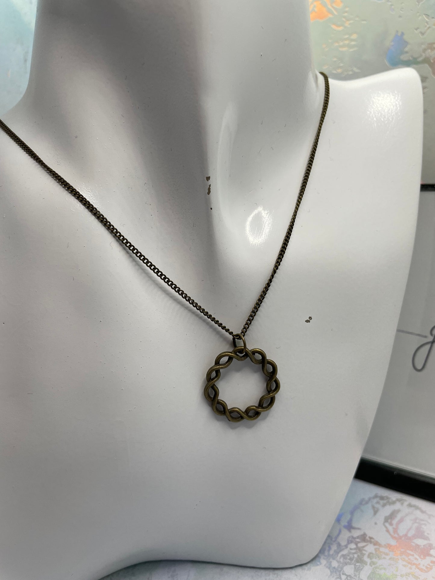 Ensemble de bijoux ronds en bronze torsadé 23''