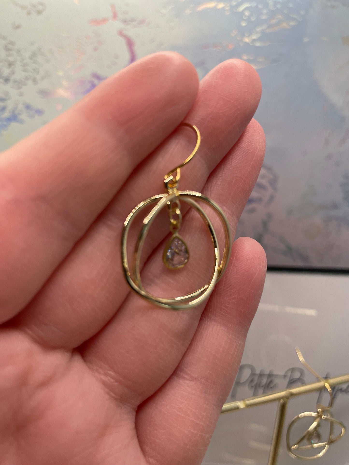 Yellow Gold Circles with Zirconia Earrings – NICKEL FREE